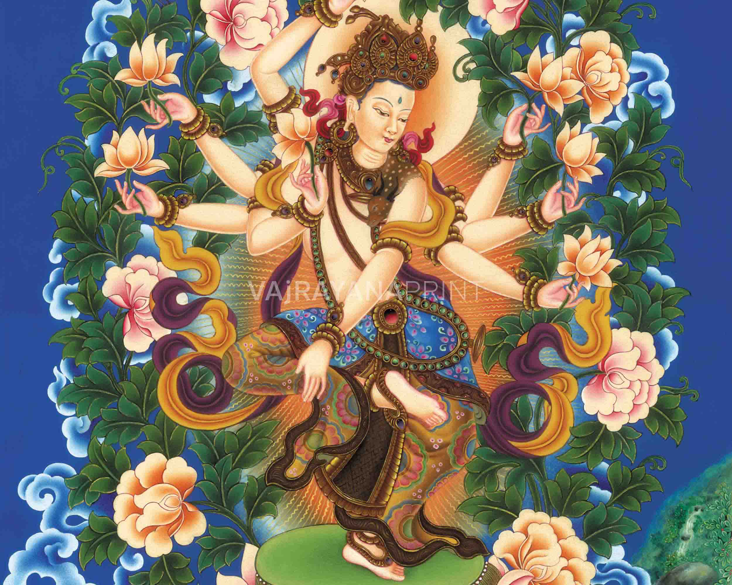 Chenrezig Bodhisattva Of Compassion Thangka Print | Wall Hangings