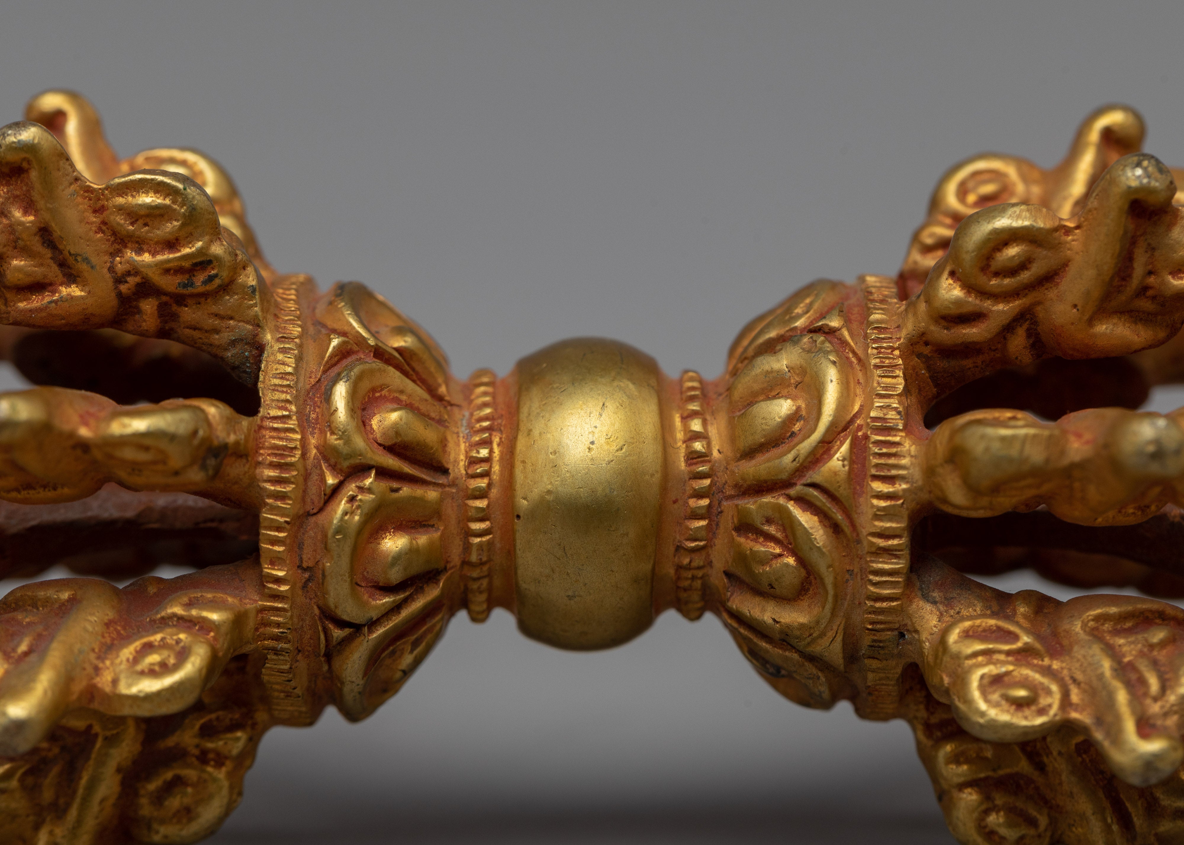 Handmade Tibetan Vajra Thunderbolt | 24k Gold Plated Vajra for Meditation