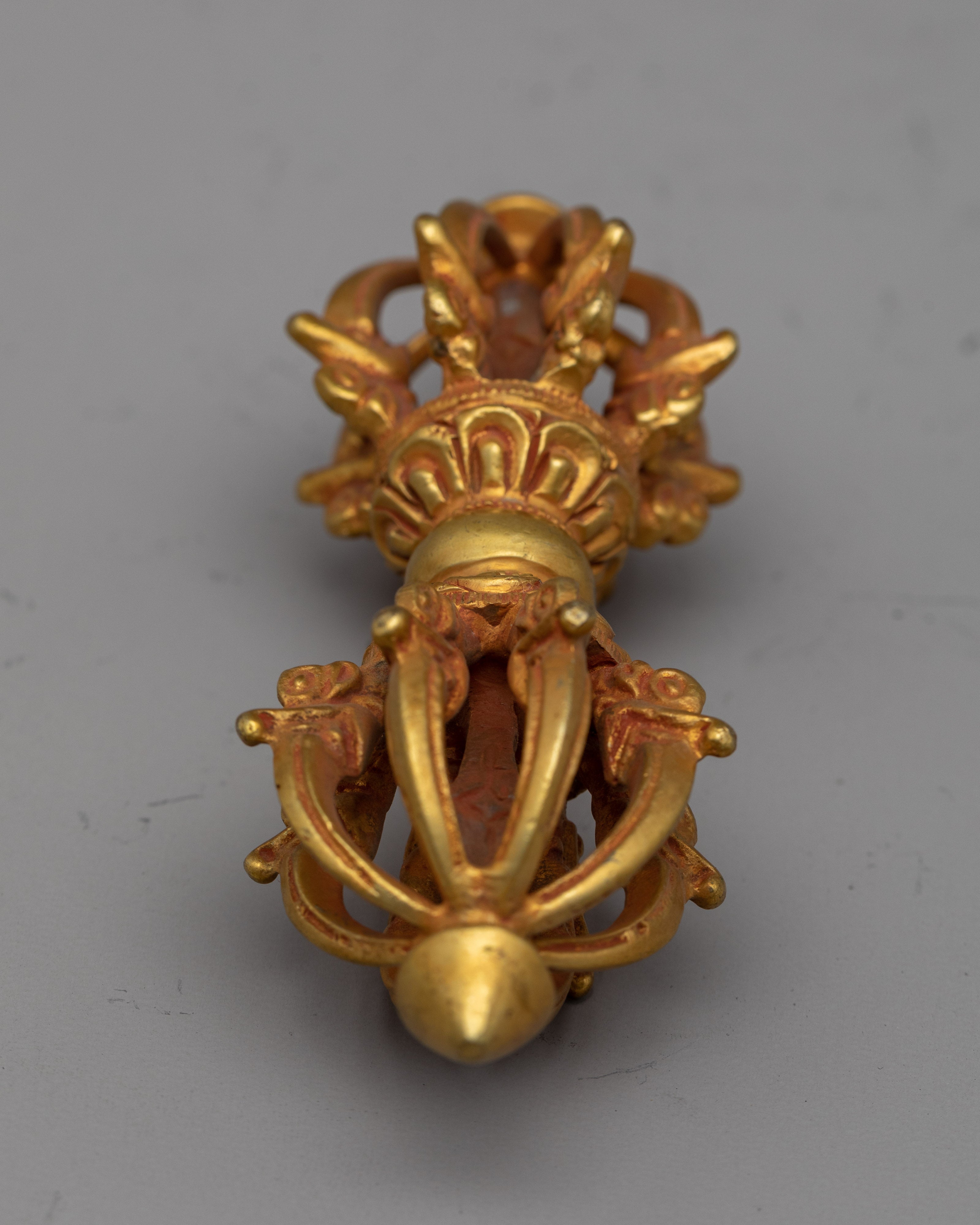 Handmade Tibetan Vajra Thunderbolt | 24k Gold Plated Vajra for Meditation