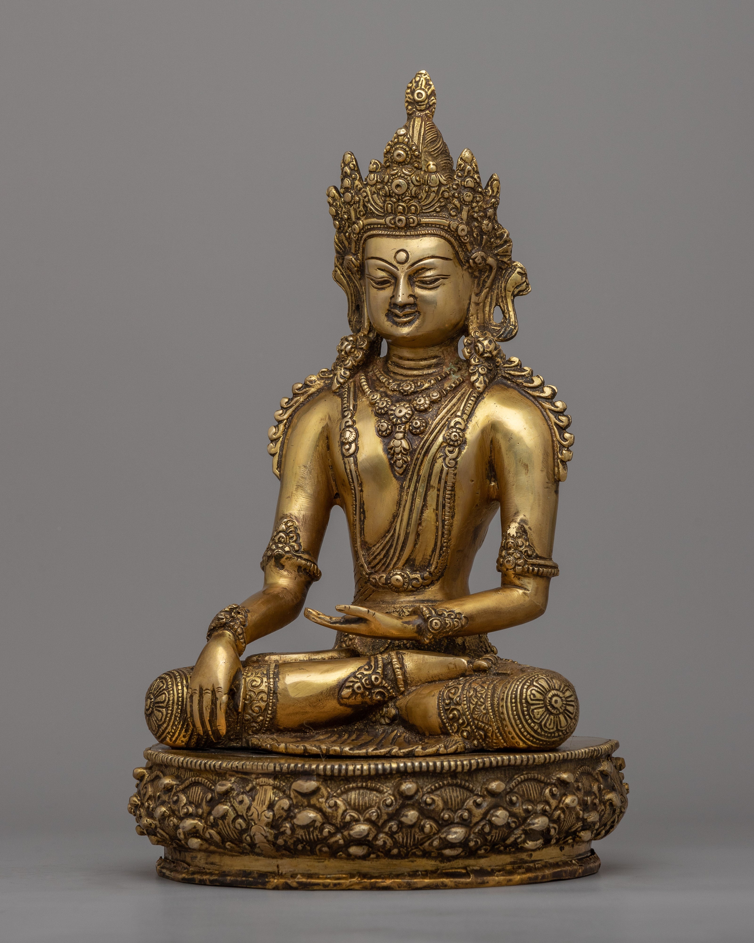 Meditating Buddha Statue | Crowned Shakyamuni Buddha