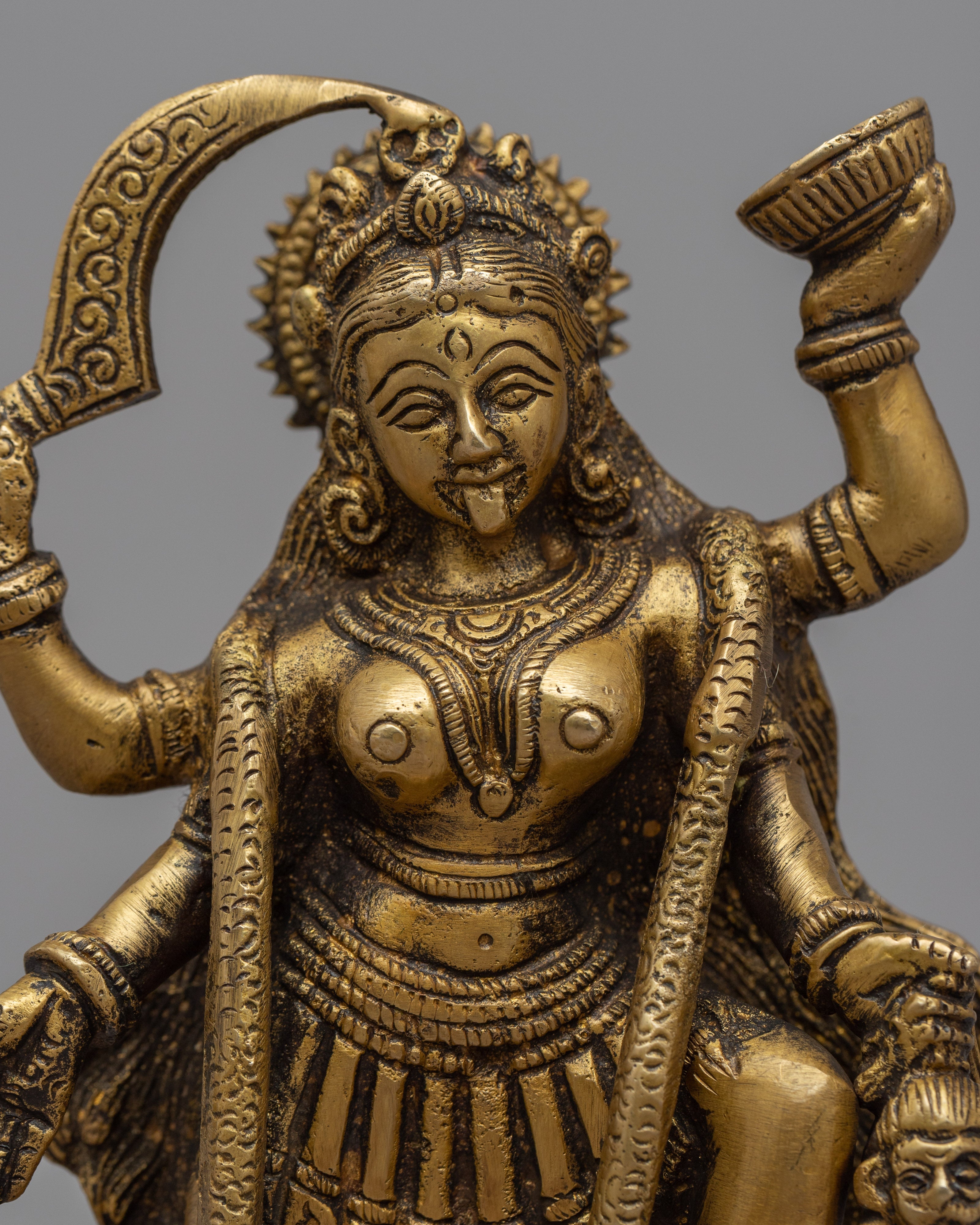 Wrath Full Kali Mata Statue | Traditional Tibetan Style Buddhist Sculpture
