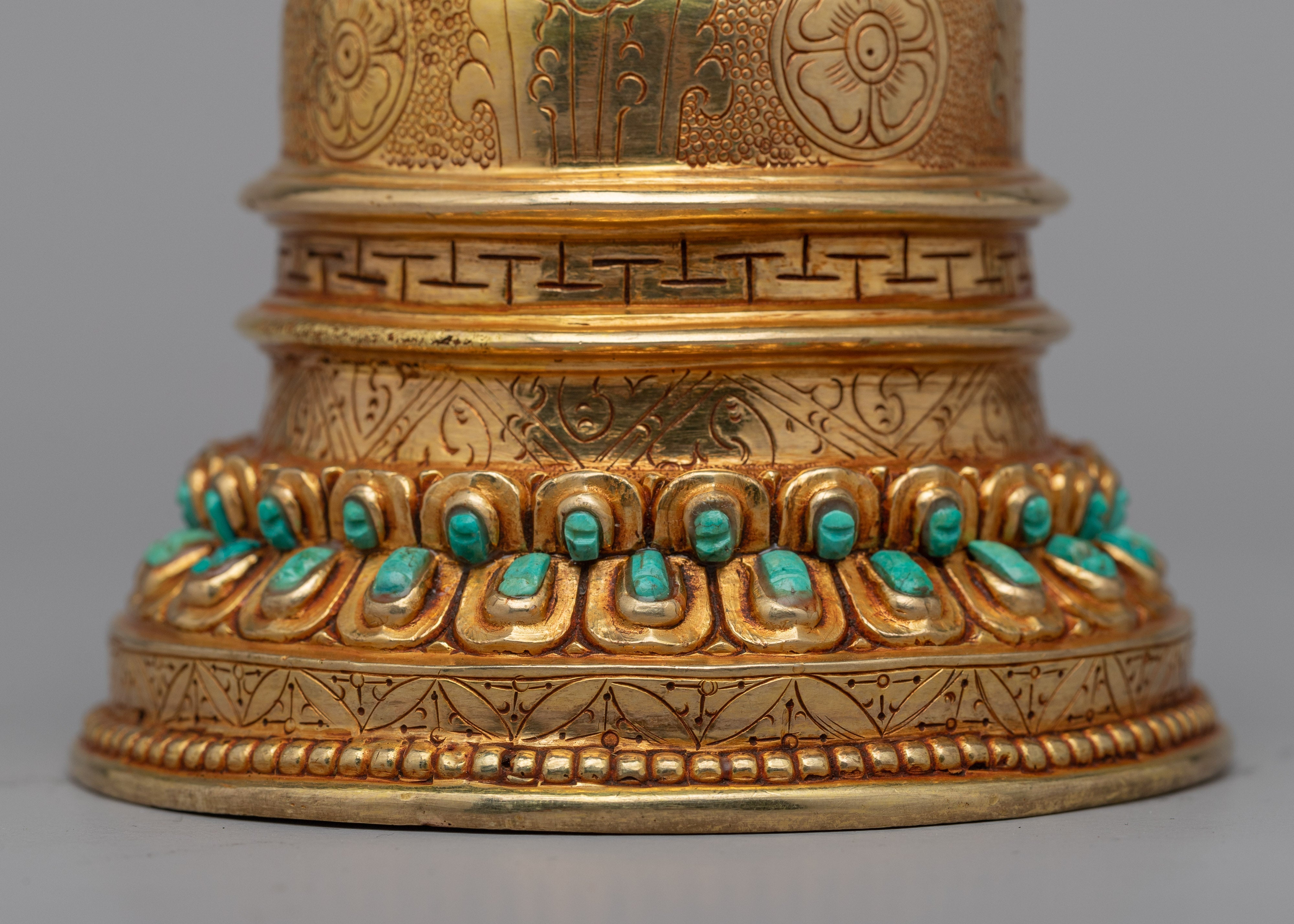 Himalayan Buddhist Stupa | 24k Gold Plating Stupa