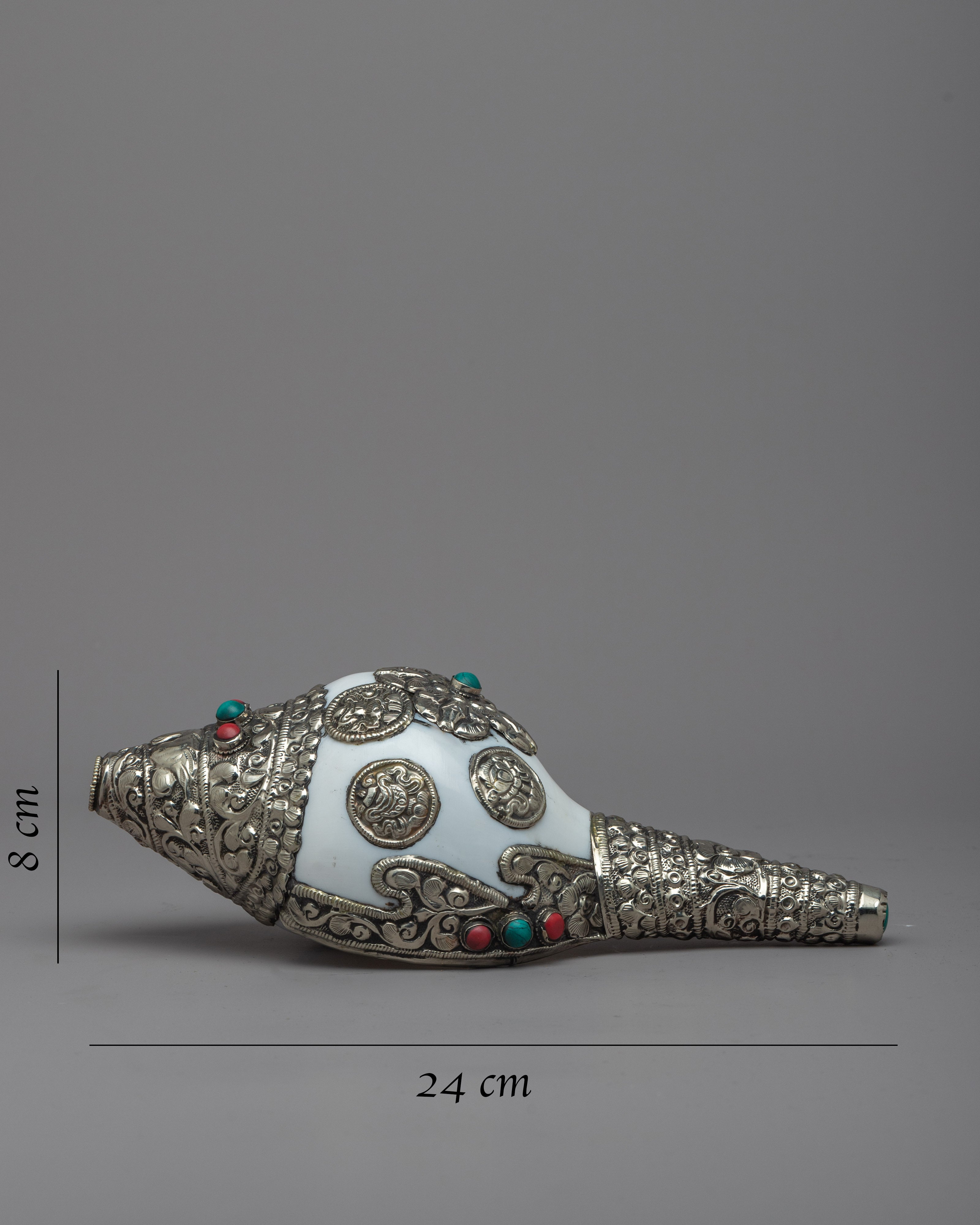 White Conch Shell | Auspicious Symbol Carved Sankha For Ritual Purpose