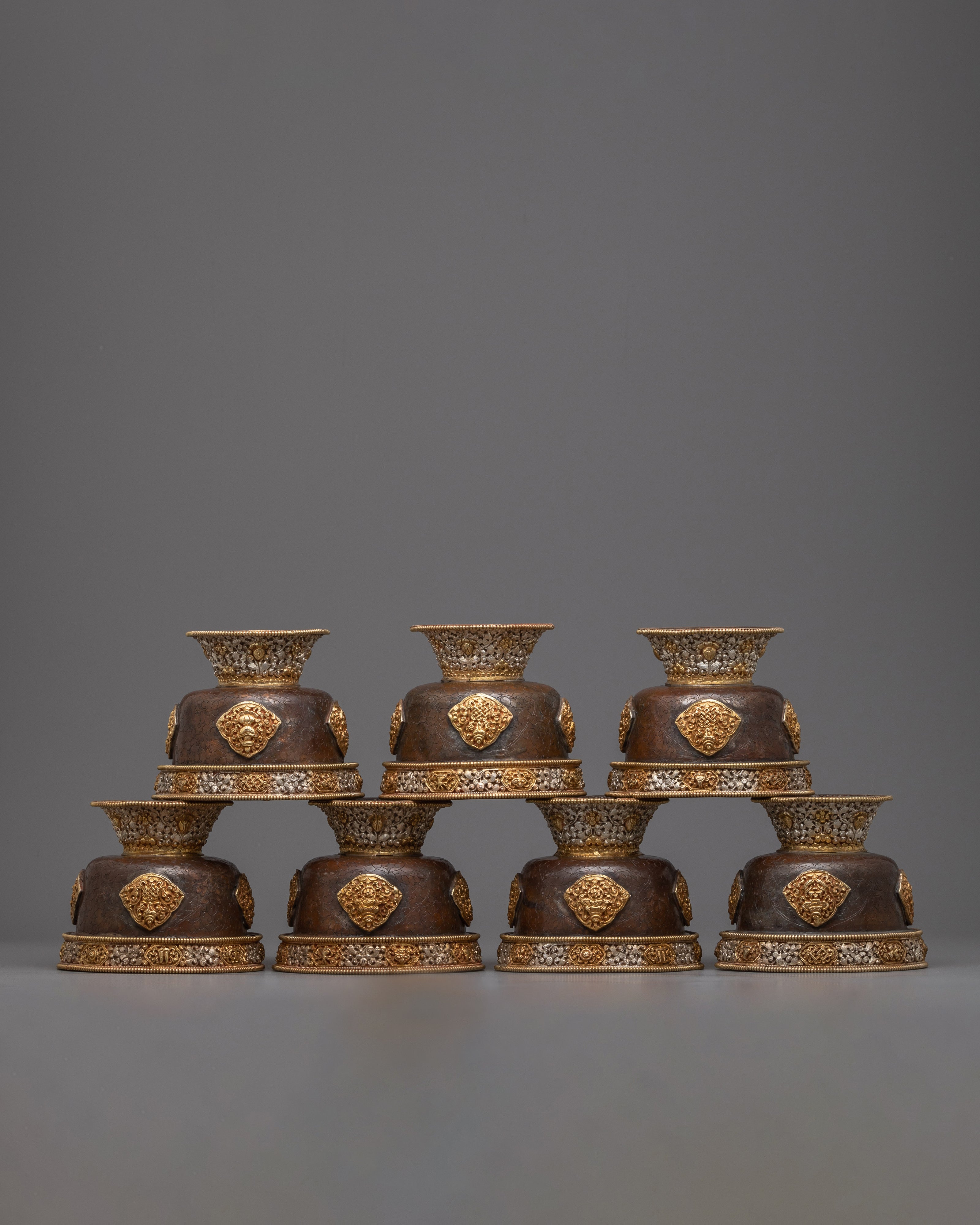 Water Offering Bowls | Traditional Himalayan Artwork