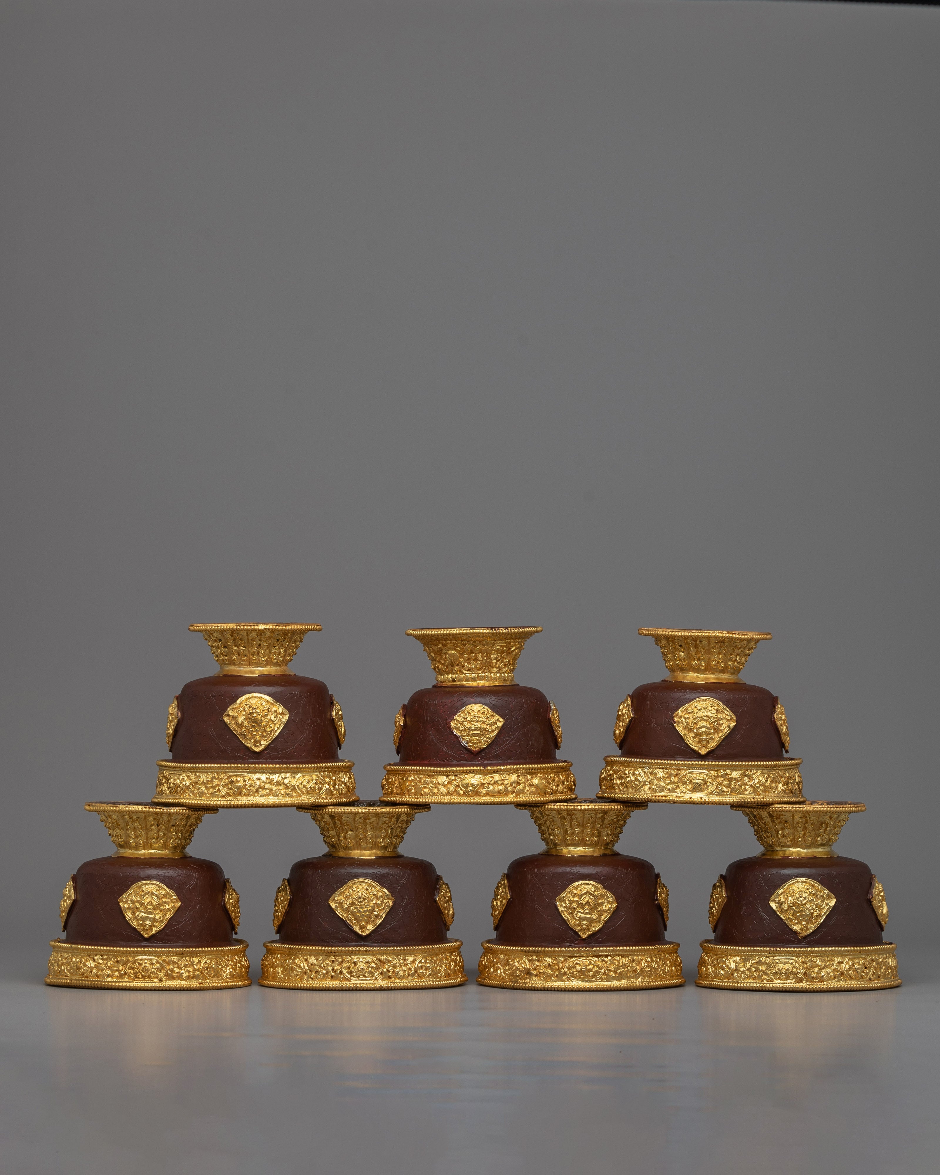 Copper Offering Bowl with Intricate Engravings | Symbolic Altar Centerpiece