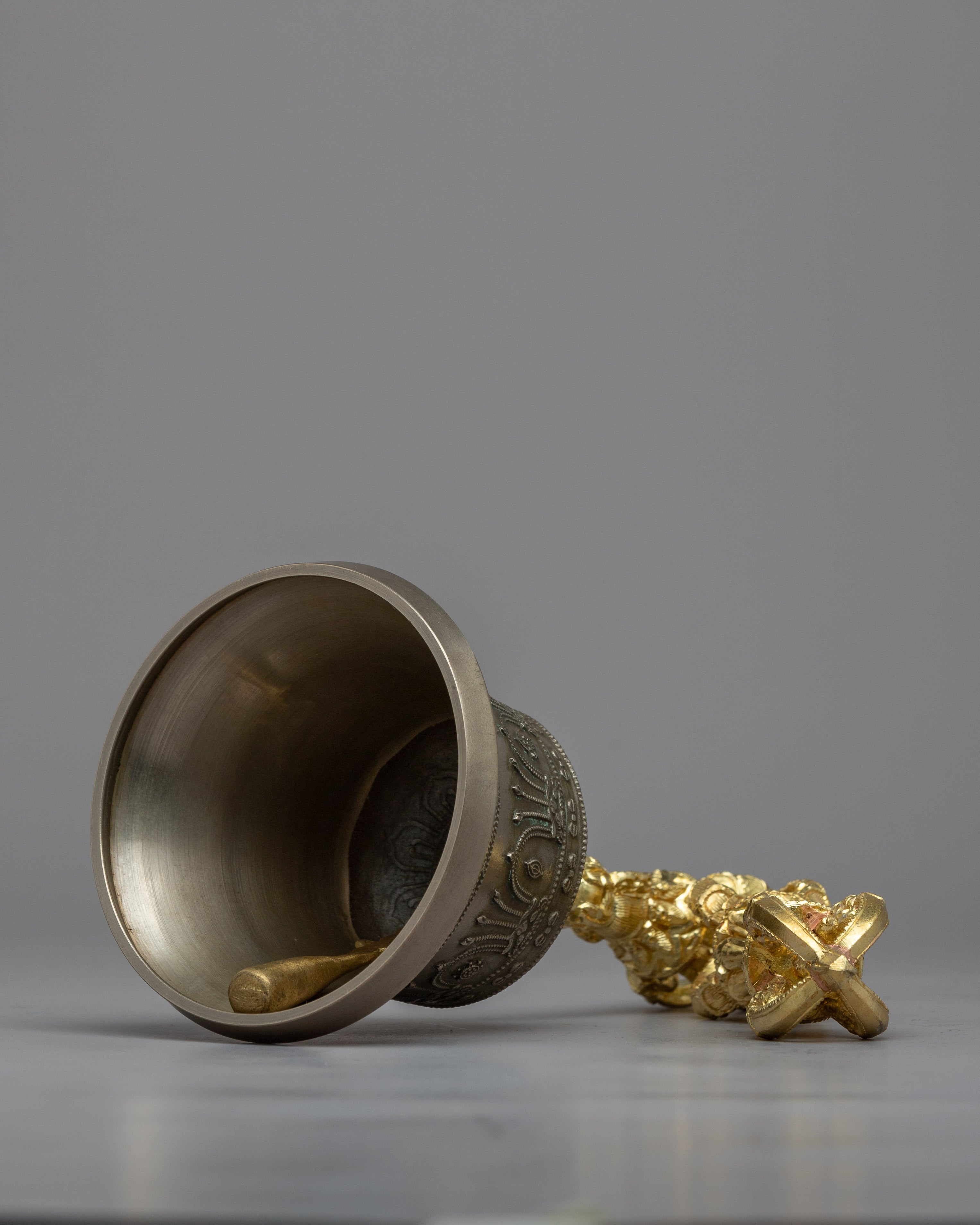 Tibetan Vajra and Bell Set | 24K Gold Plated Handles on Copper Body