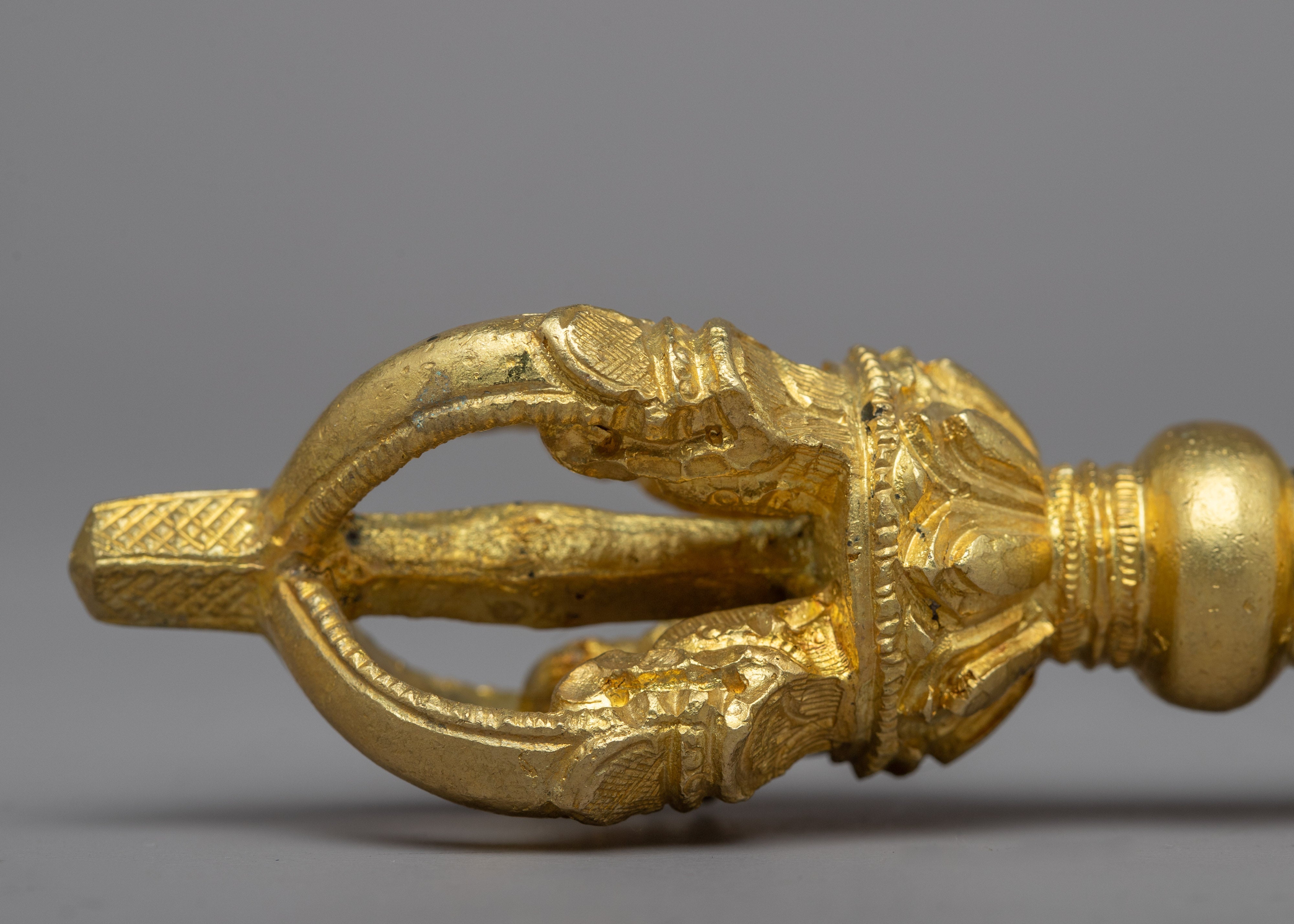 Copper Vajra and Bell Mantra Practice Set | 24k Gold Plated Handle for Enhanced Spiritual Experience