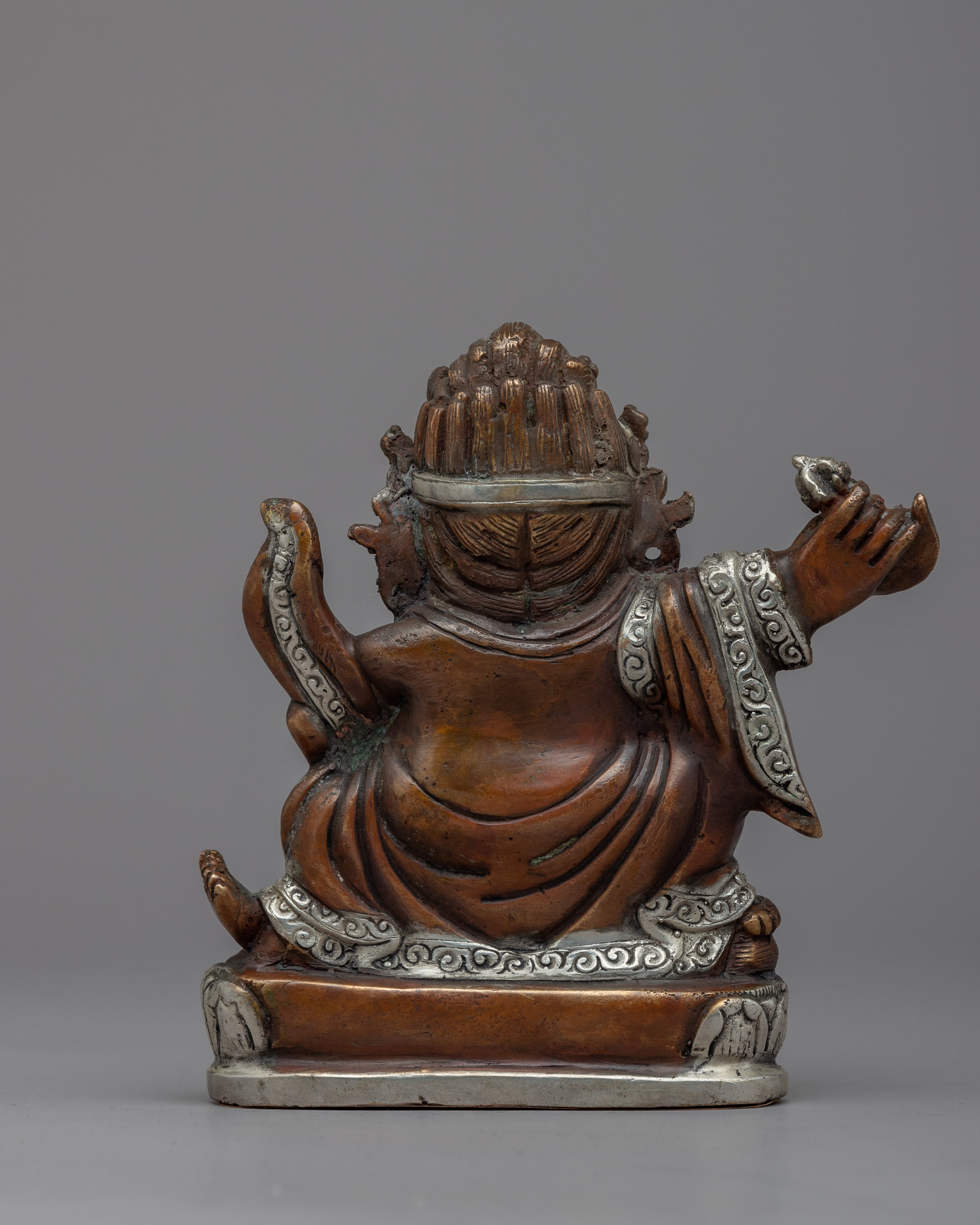 Mahakala Bernagchen Statue | Copper Body with Silver Plating for Decor