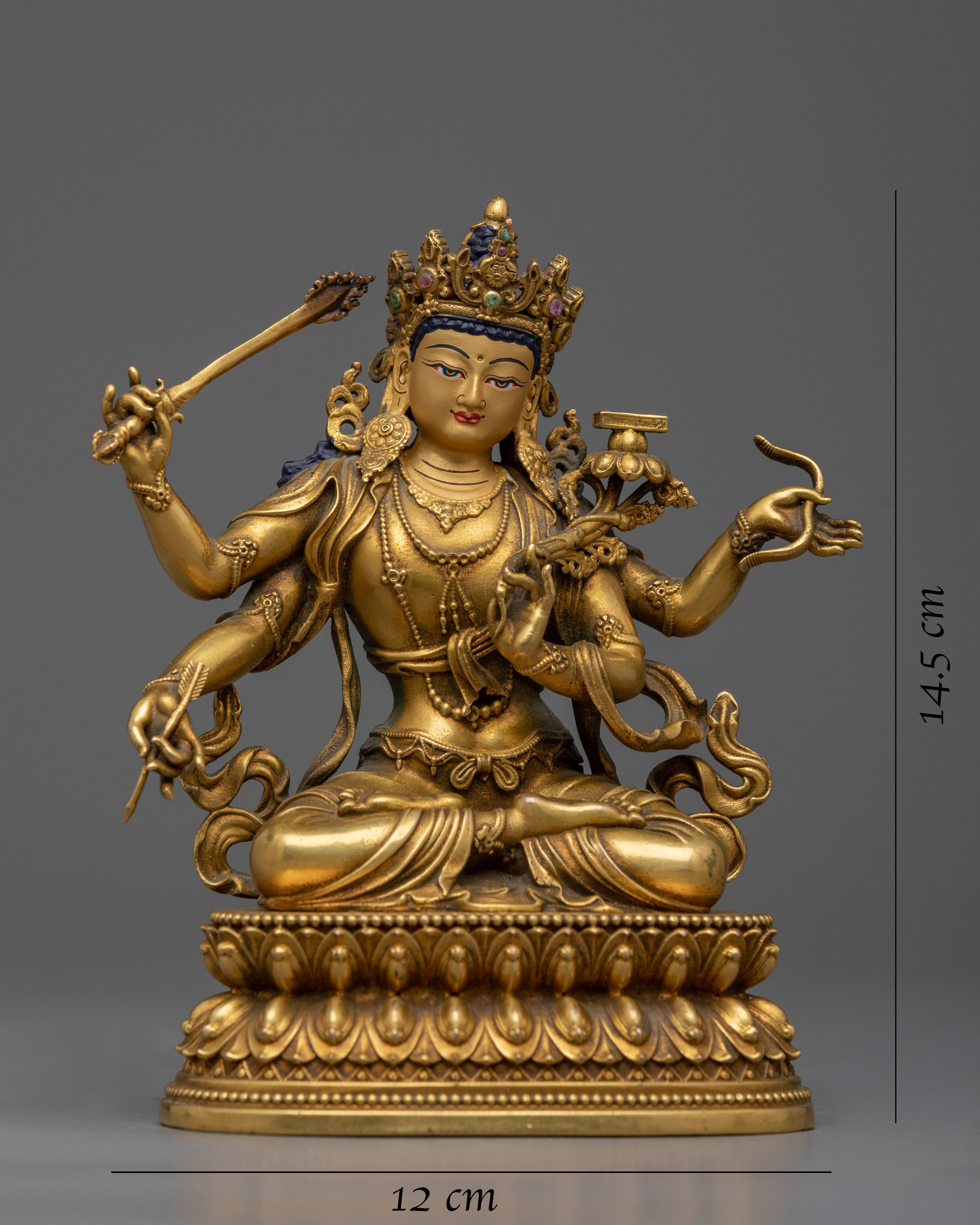 Machine Made Maha Manjushri Tibetan Statue | A Piece of Nepalese Artistry