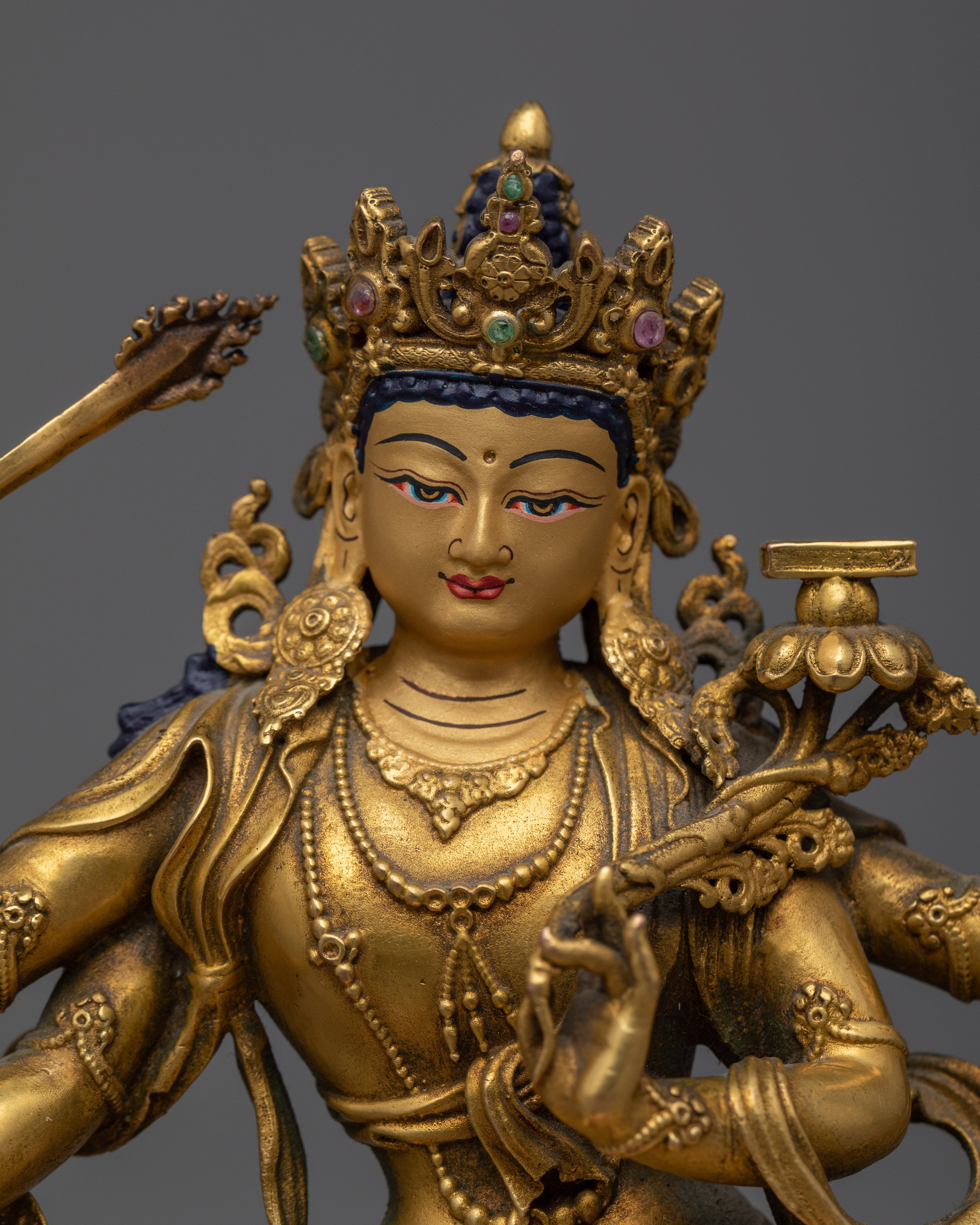 Machine Made Maha Manjushri Tibetan Statue | A Piece of Nepalese Artistry