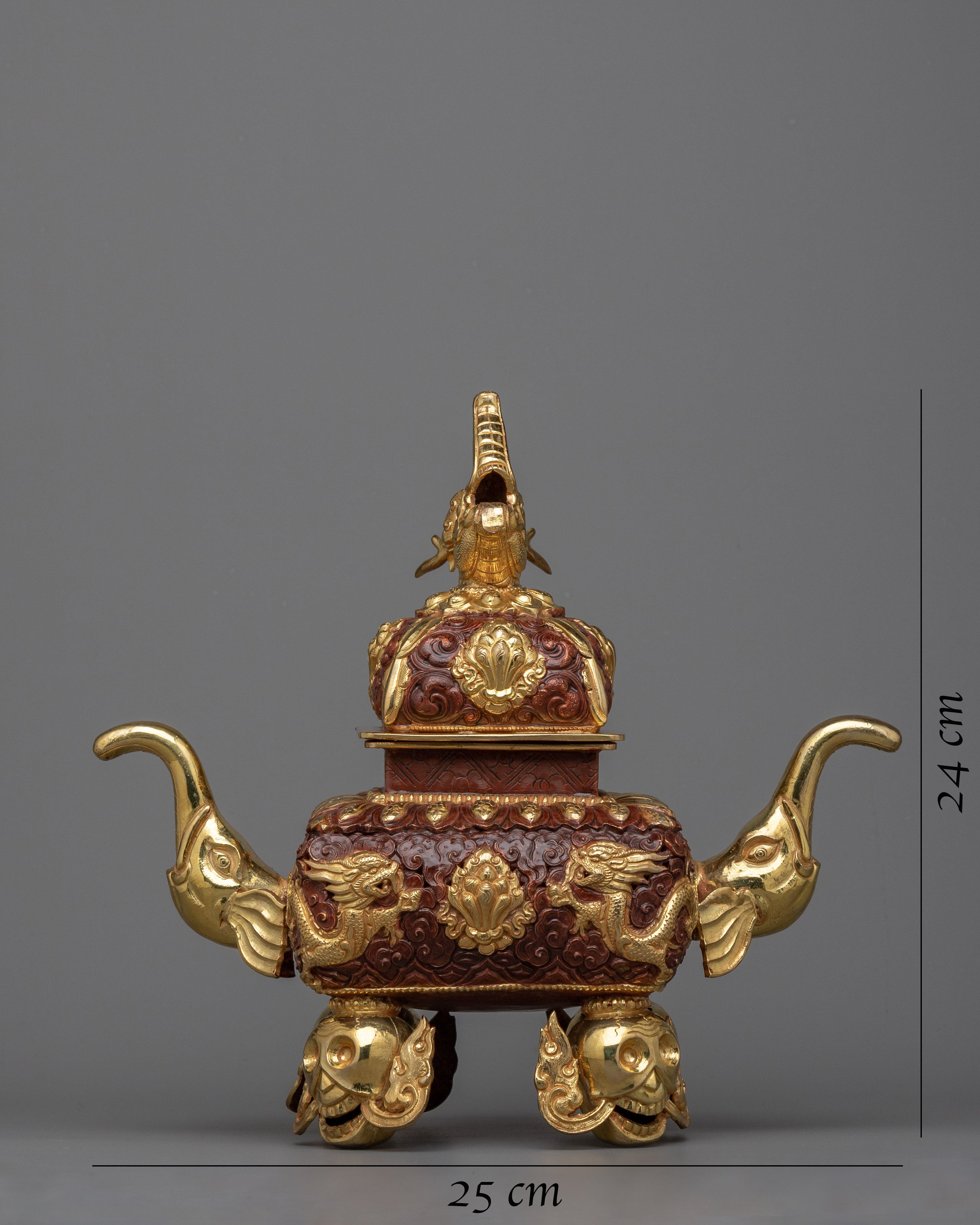 Copper Incense Burner | 24k Gold Plated for a Luxurious Experience