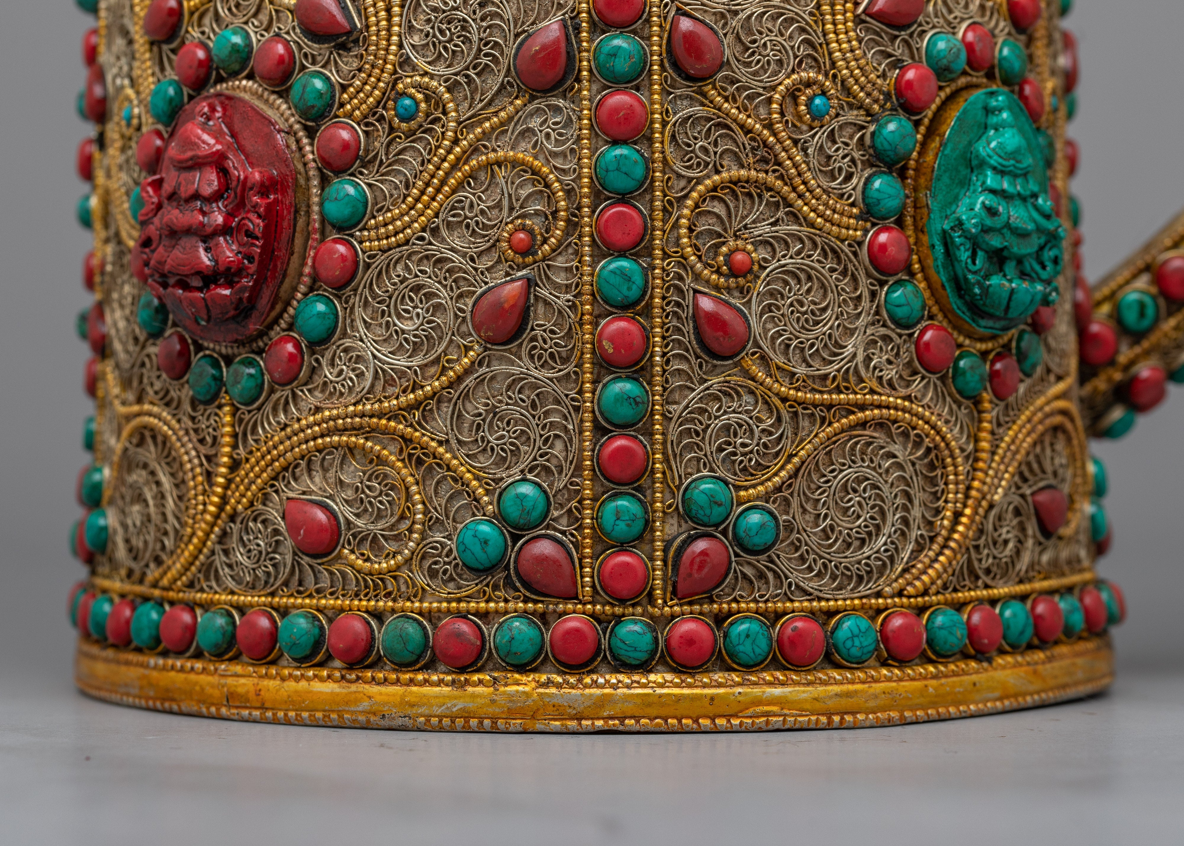 Buddhist Traditional Tea Pot | Gemstones Embedded on the Pot