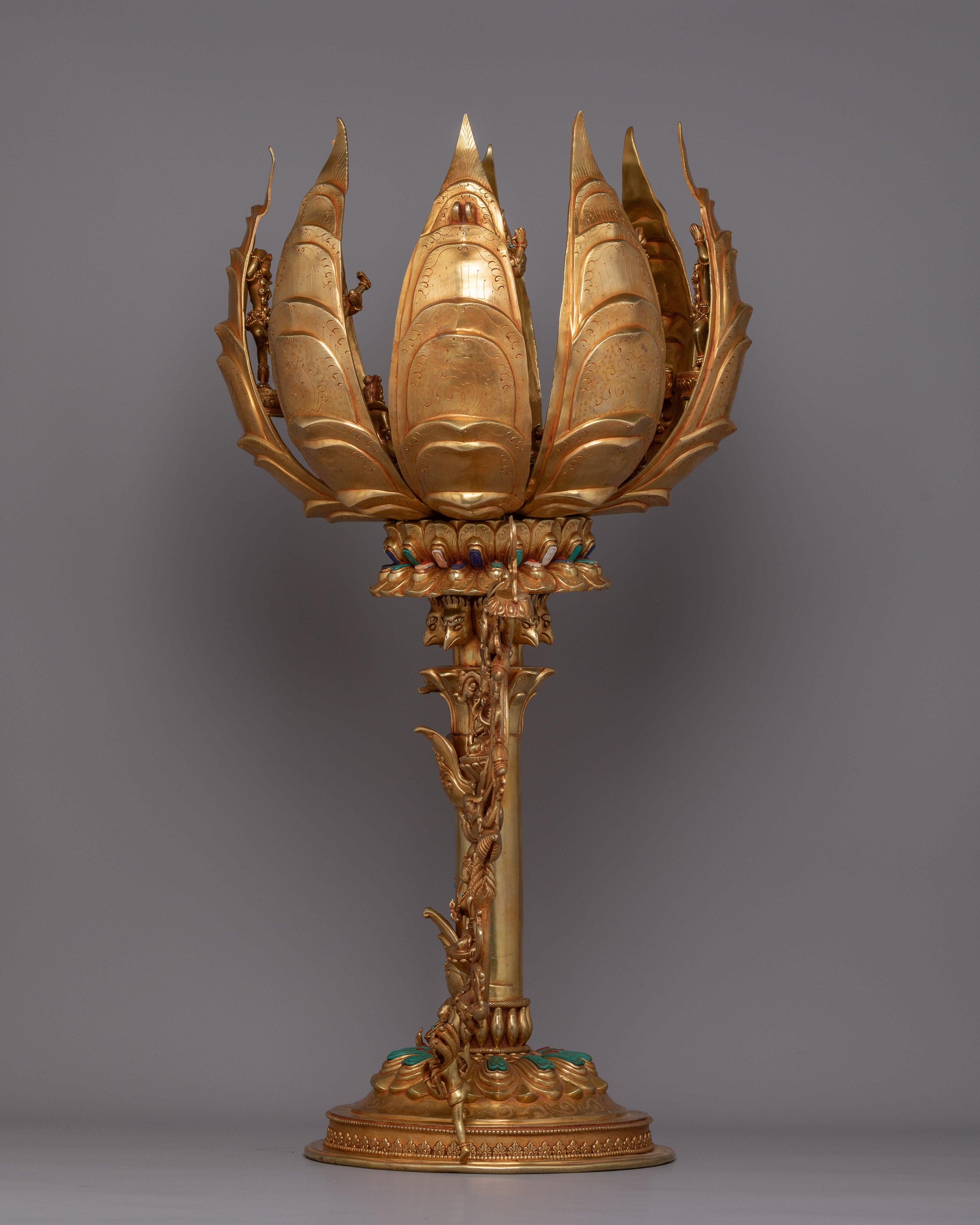 Copper Lotus with Stand | Timeless Symbol of Enlightenment