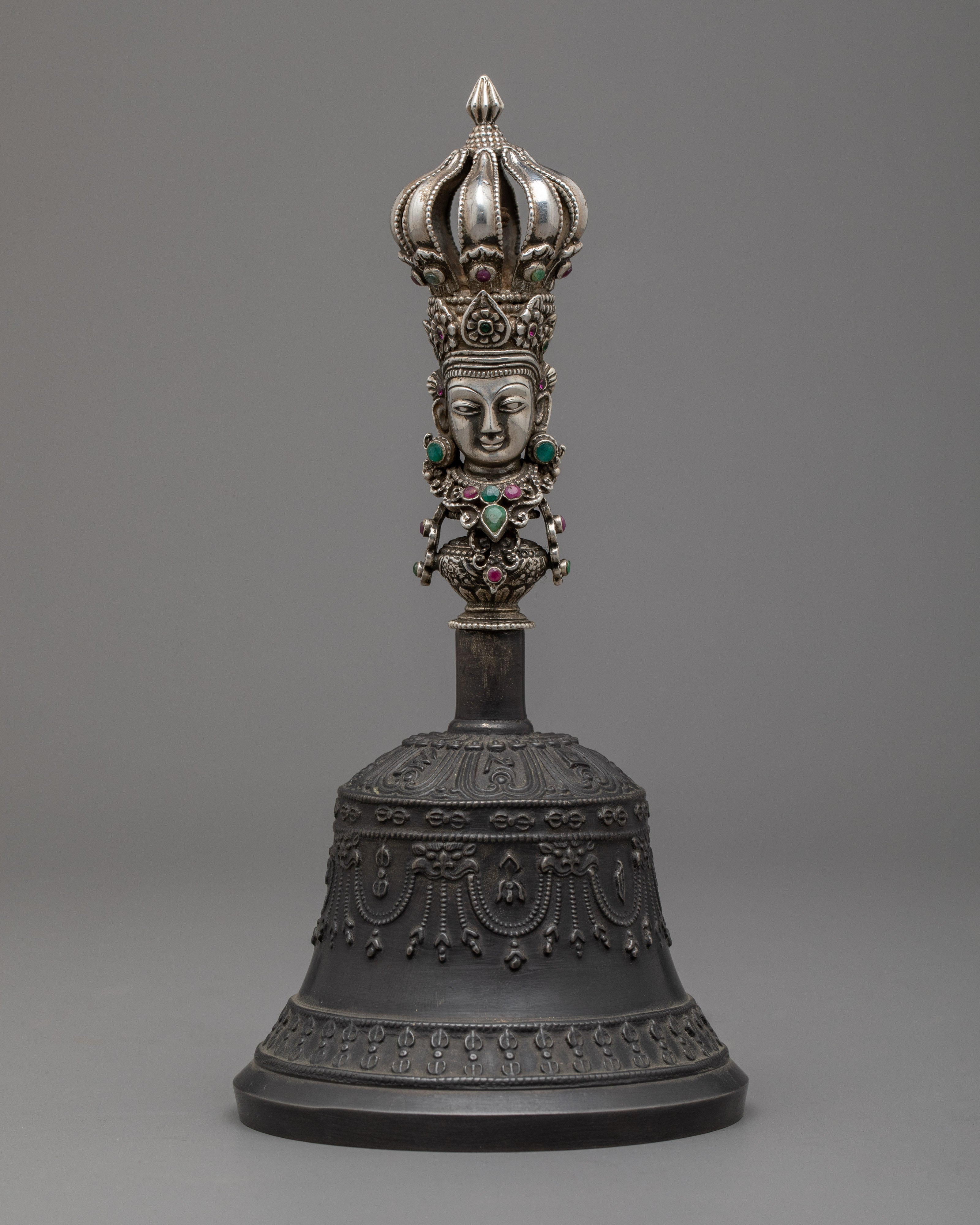 Buddhist Bell and Vajra Set | Exquisite Coppre Body with Silver Plating