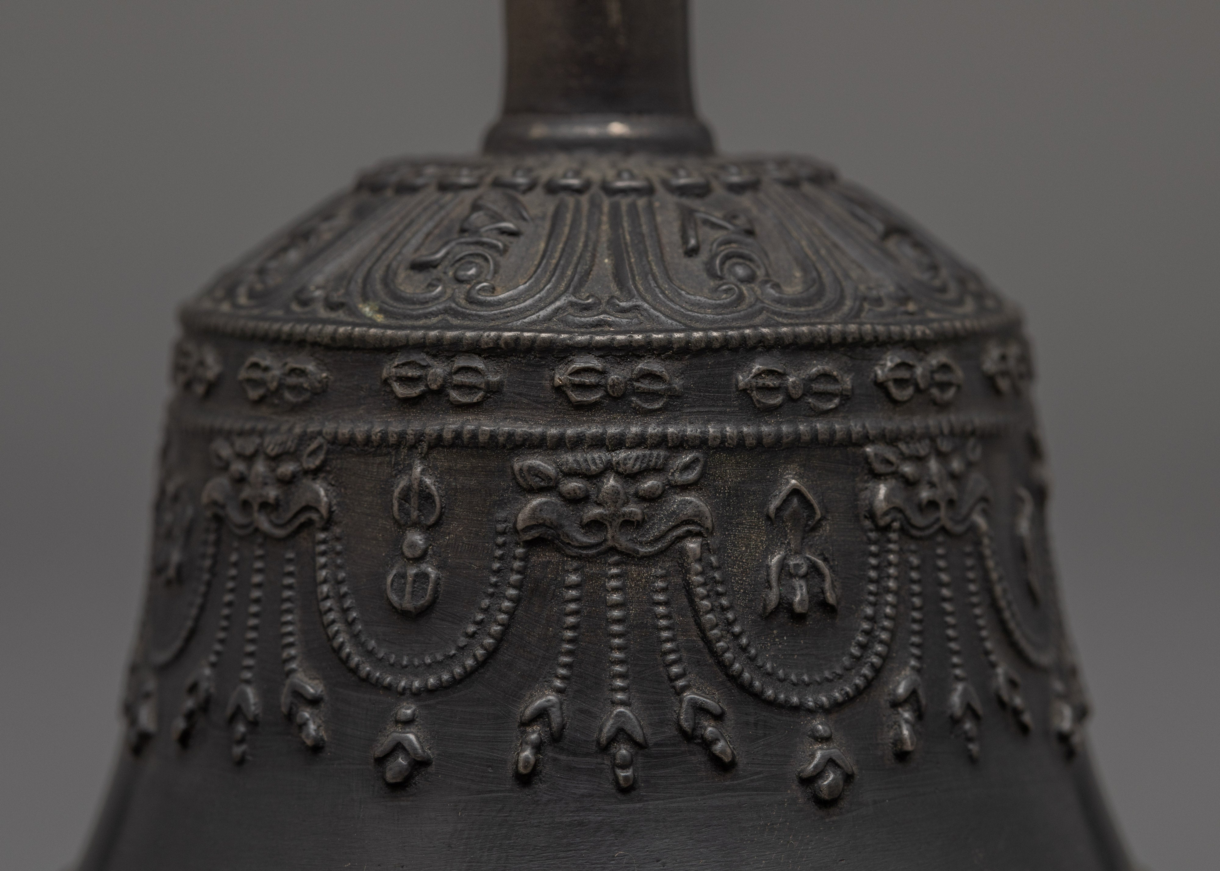 Buddhist Bell and Vajra Set | Exquisite Coppre Body with Silver Plating