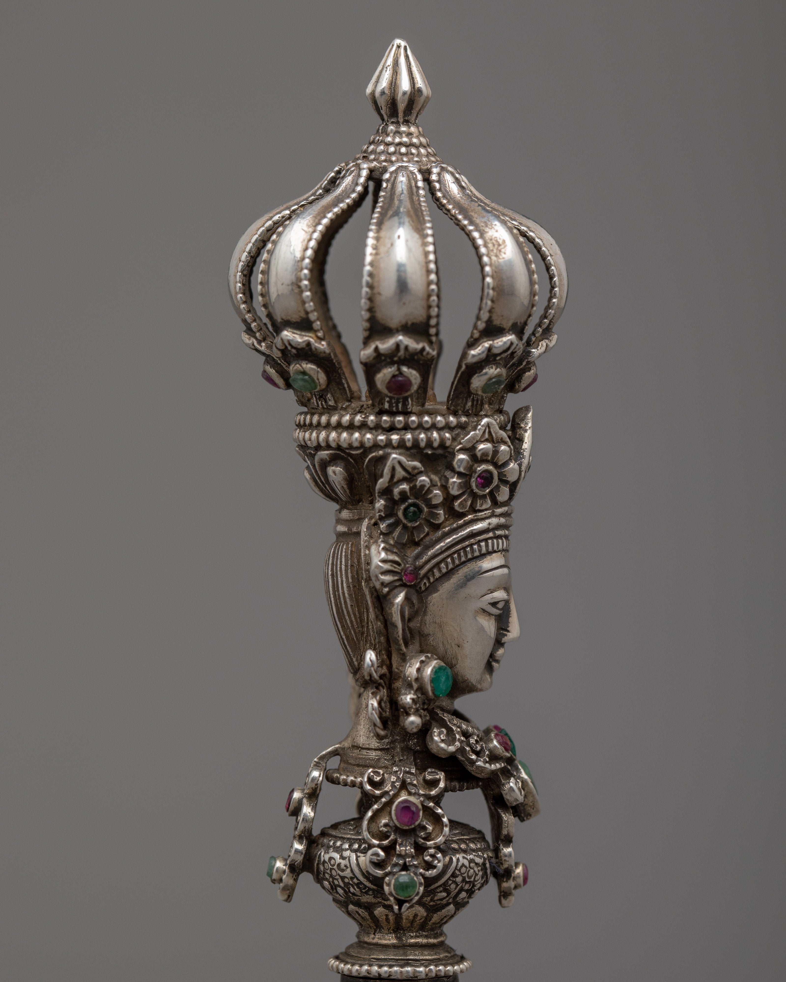 Buddhist Bell and Vajra Set | Exquisite Coppre Body with Silver Plating