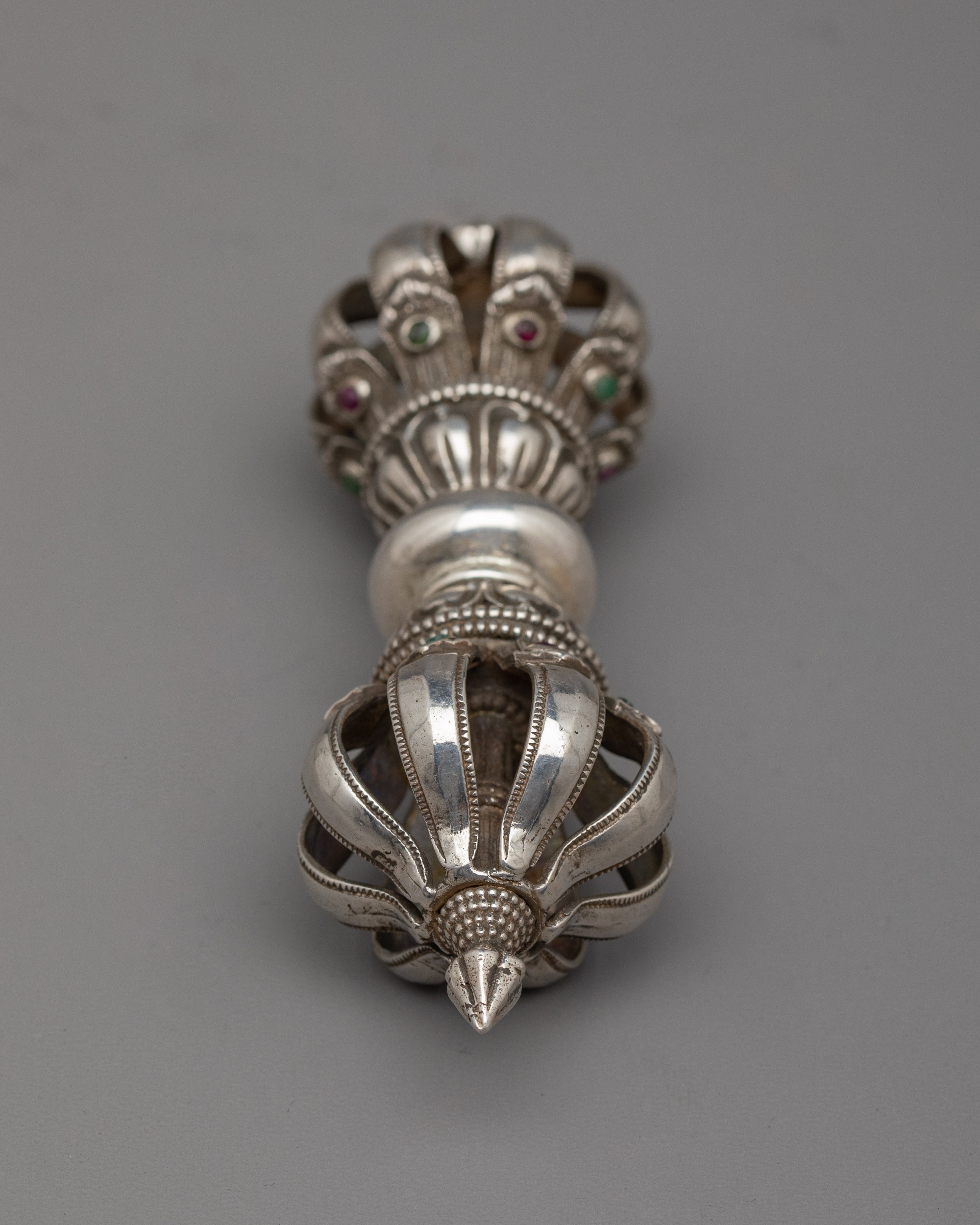 Buddhist Bell and Vajra Set | Exquisite Coppre Body with Silver Plating