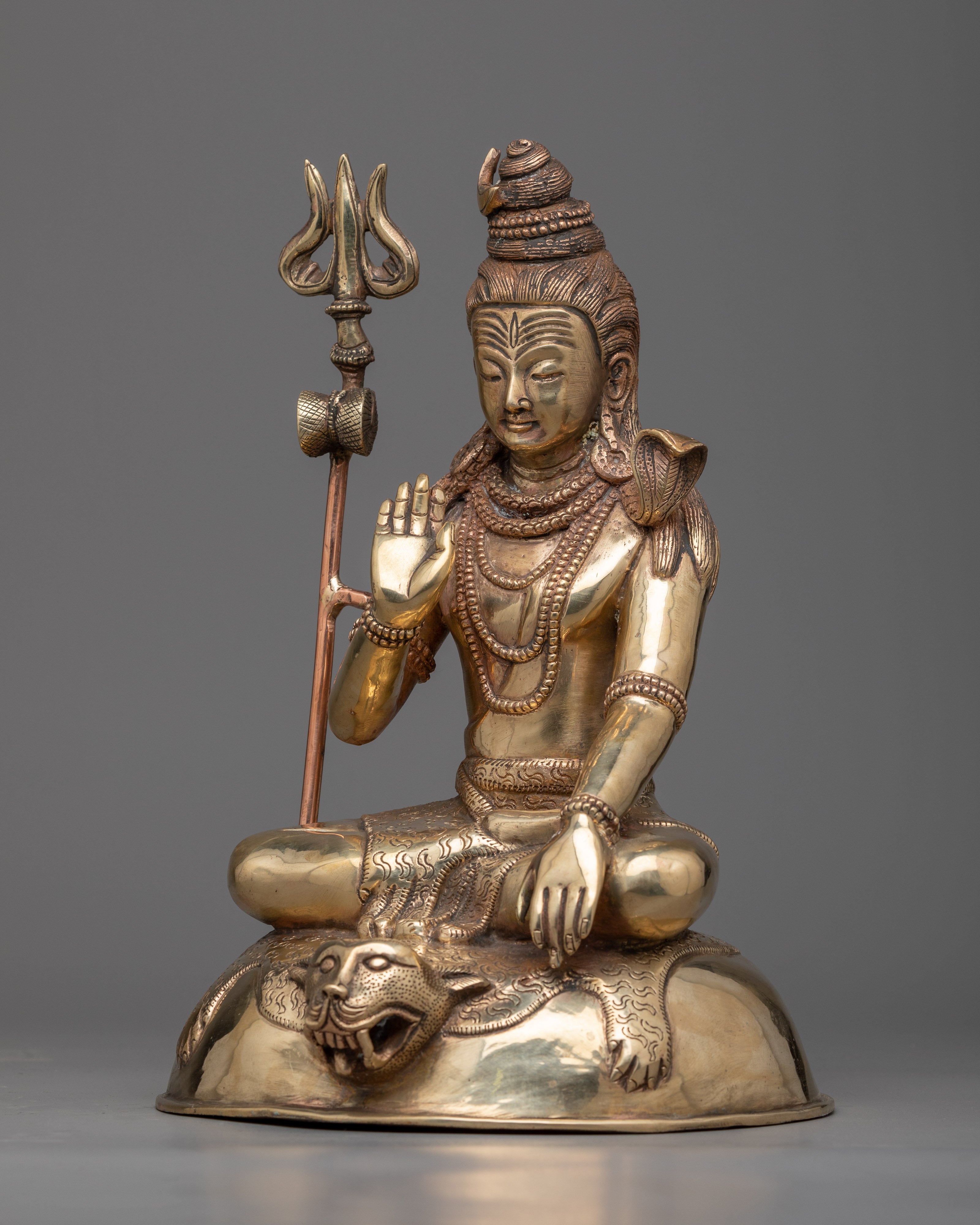 Handmade Copper Adiyogi Shiva Statue | Inspire Serenity and Wisdom in Your Home"