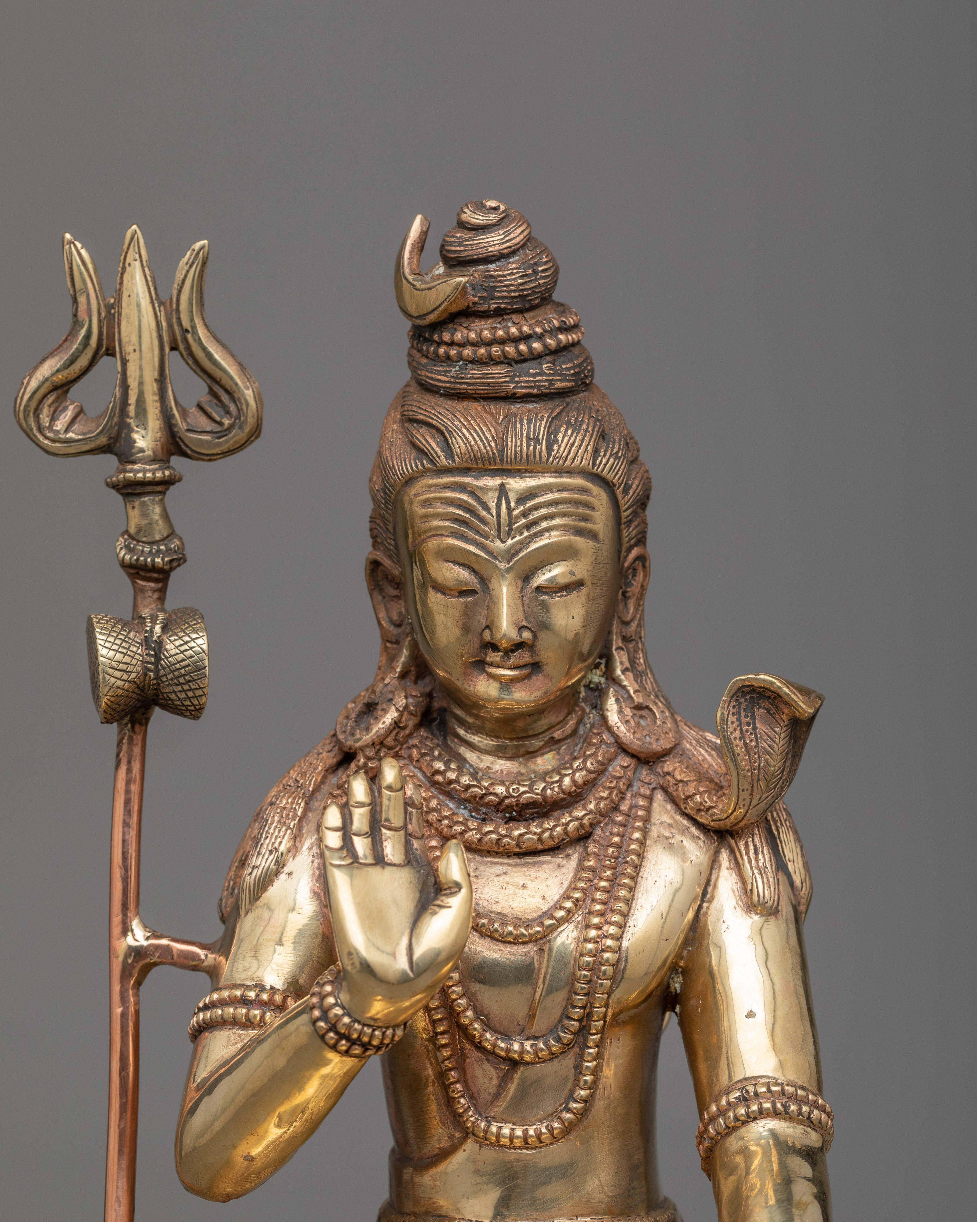 Handmade Copper Adiyogi Shiva Statue | Inspire Serenity and Wisdom in Your Home"