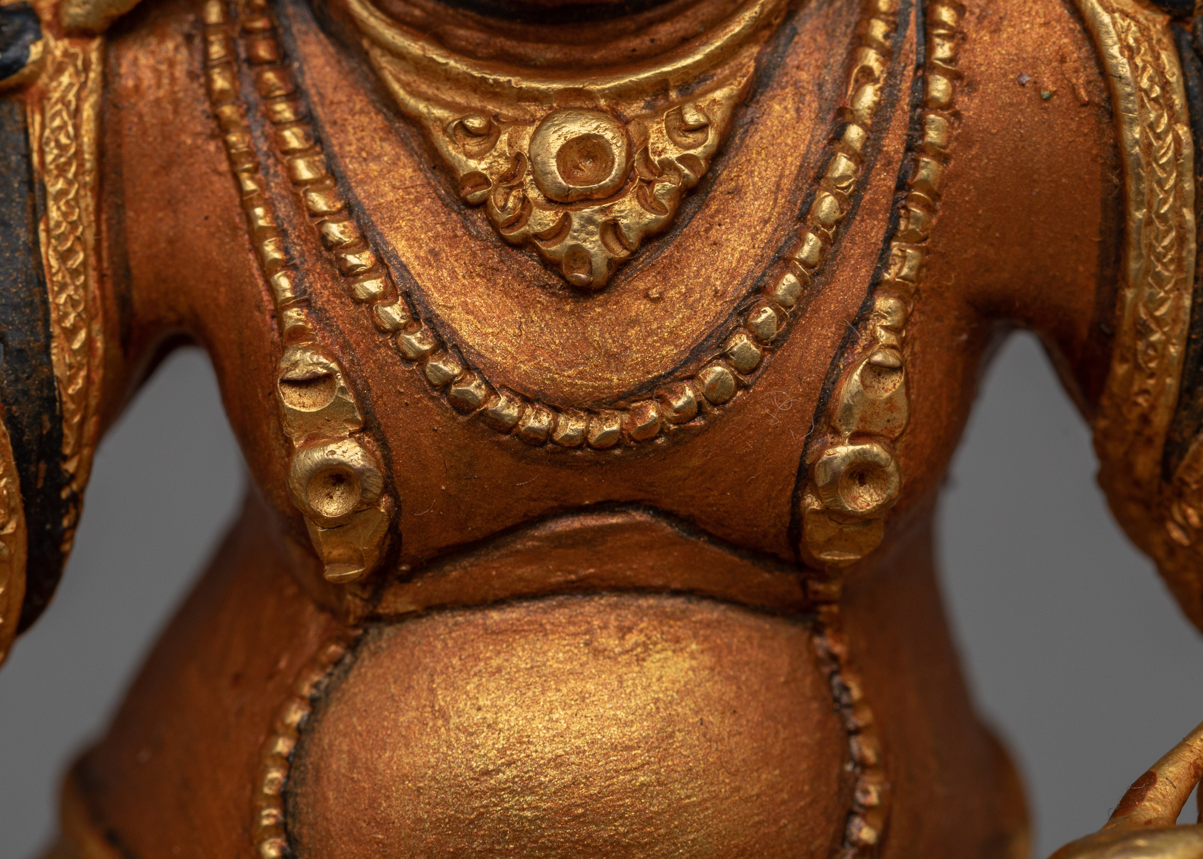 Buddhist Mini Dzambhala Statue | A Resplendent Icon of Prosperity and Protection