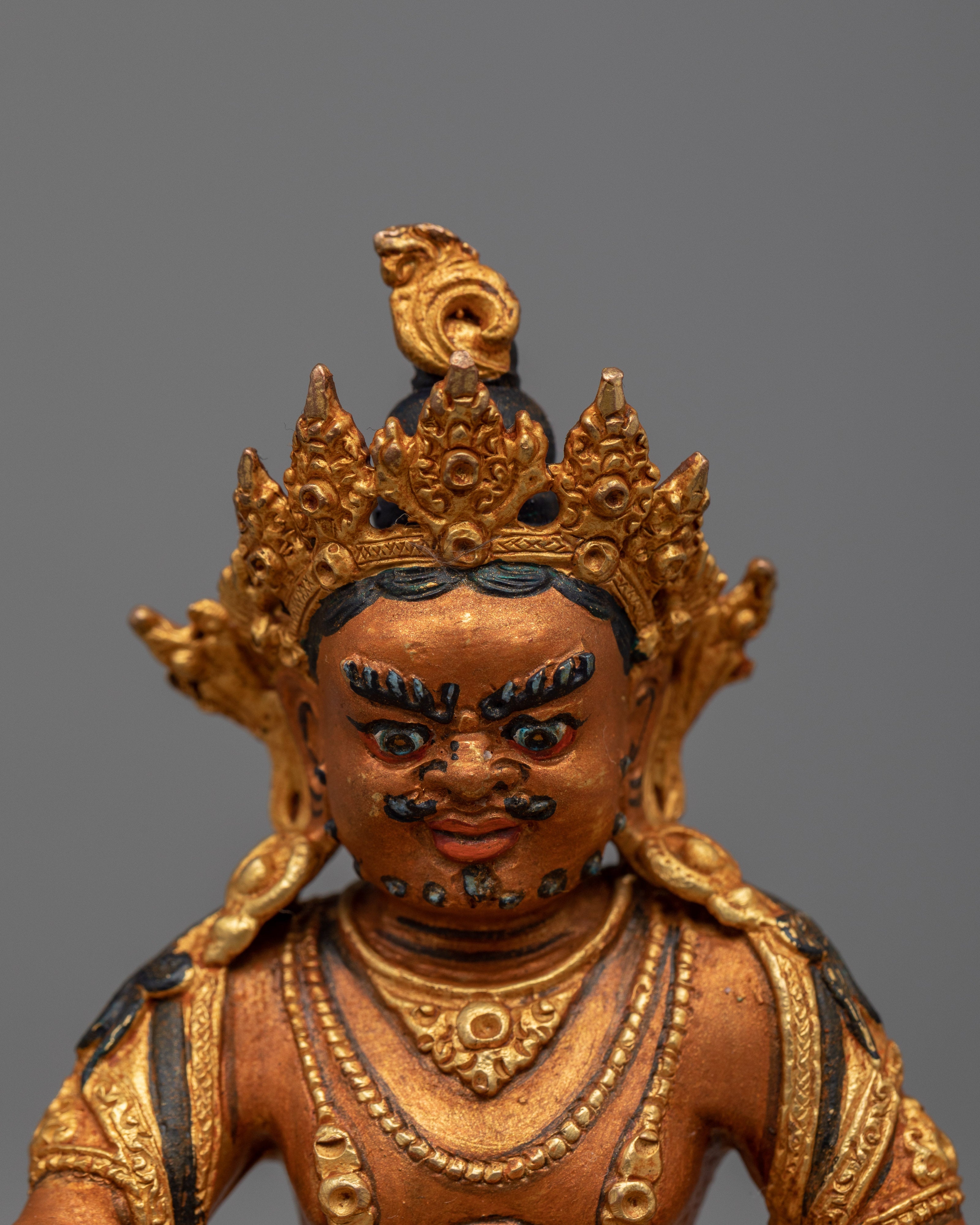 Buddhist Mini Dzambhala Statue | A Resplendent Icon of Prosperity and Protection