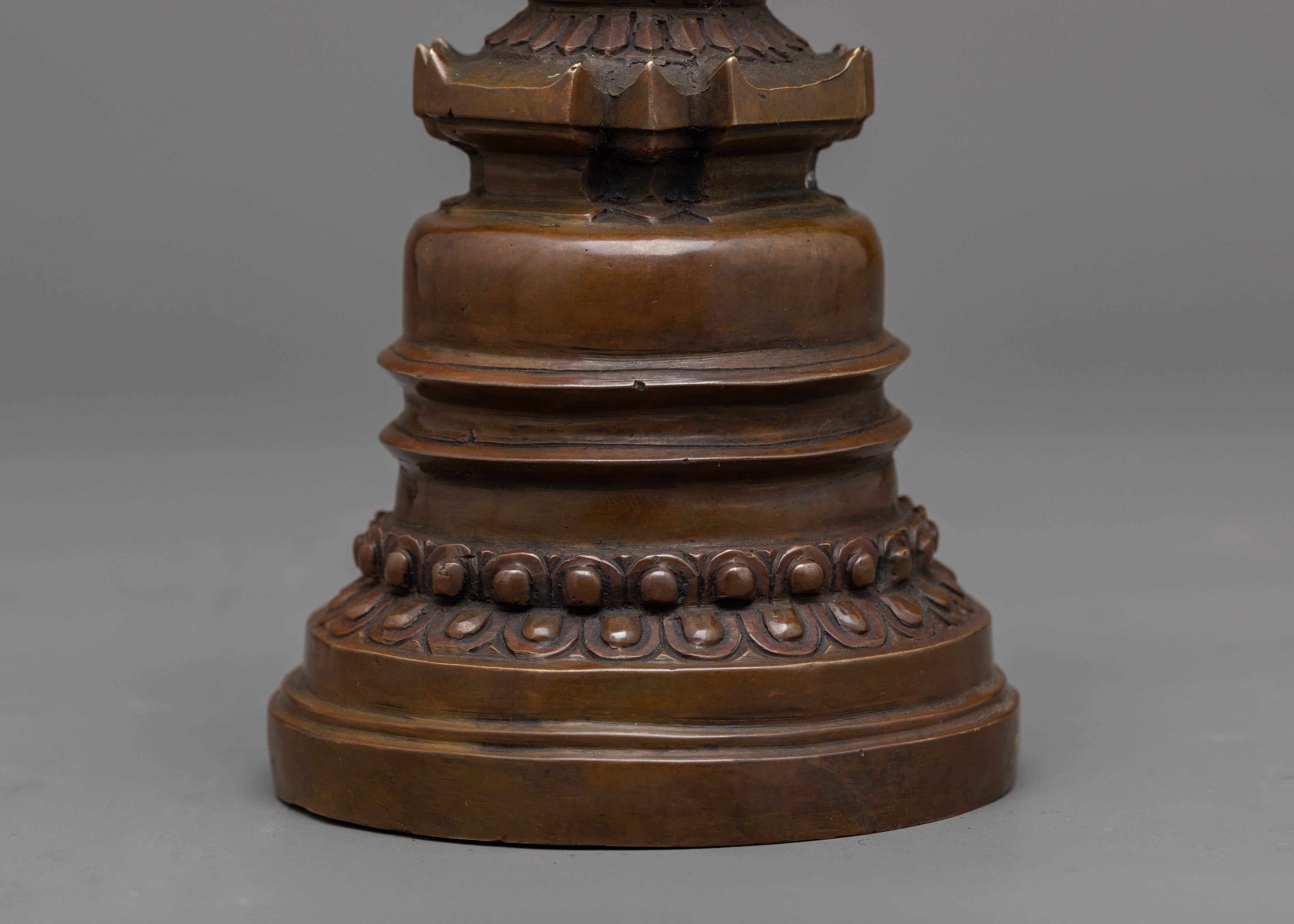 Handcrafted Copper Kadampa Stupa | Sacred Buddhist Decor