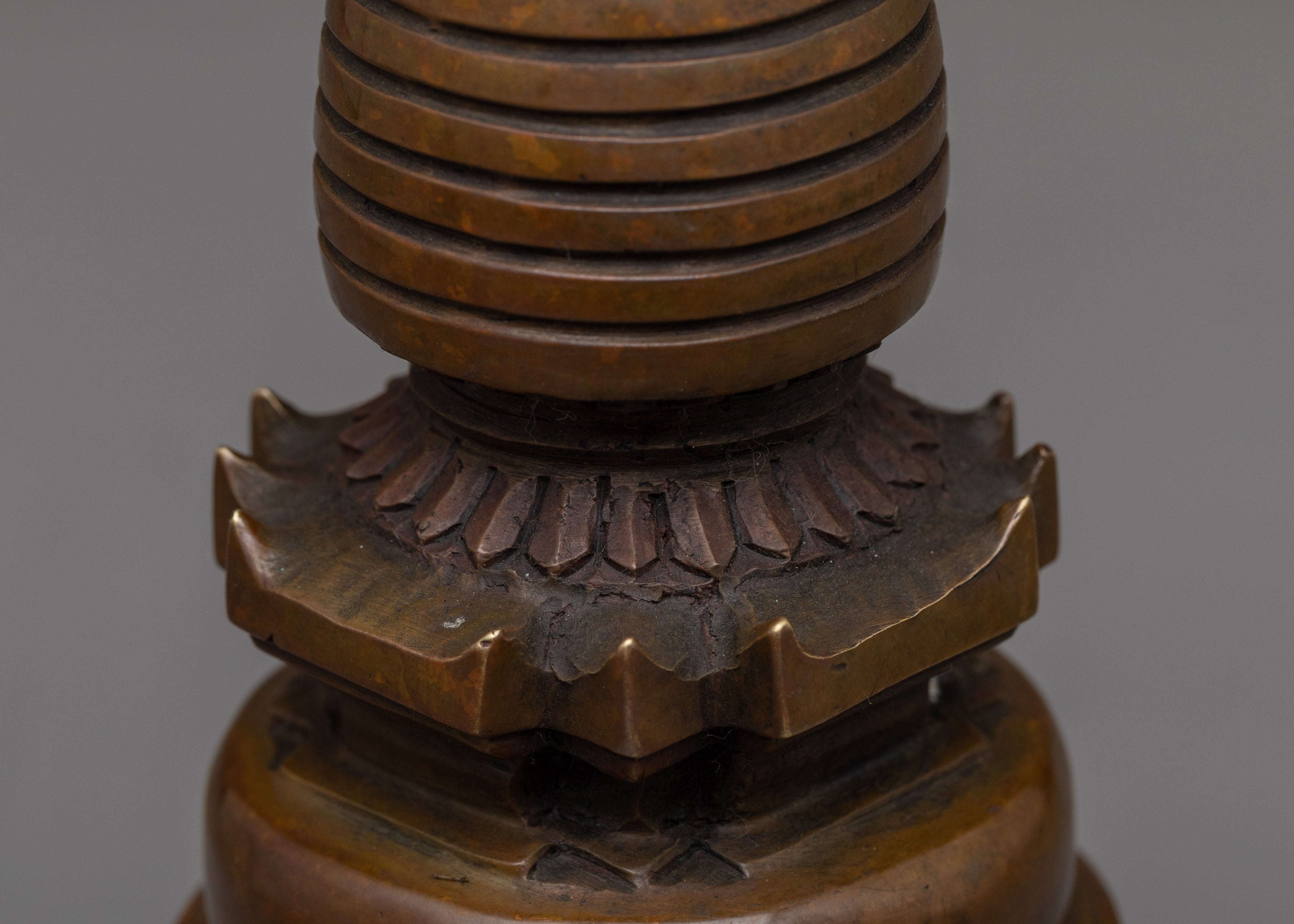 Handcrafted Copper Kadampa Stupa | Sacred Buddhist Decor