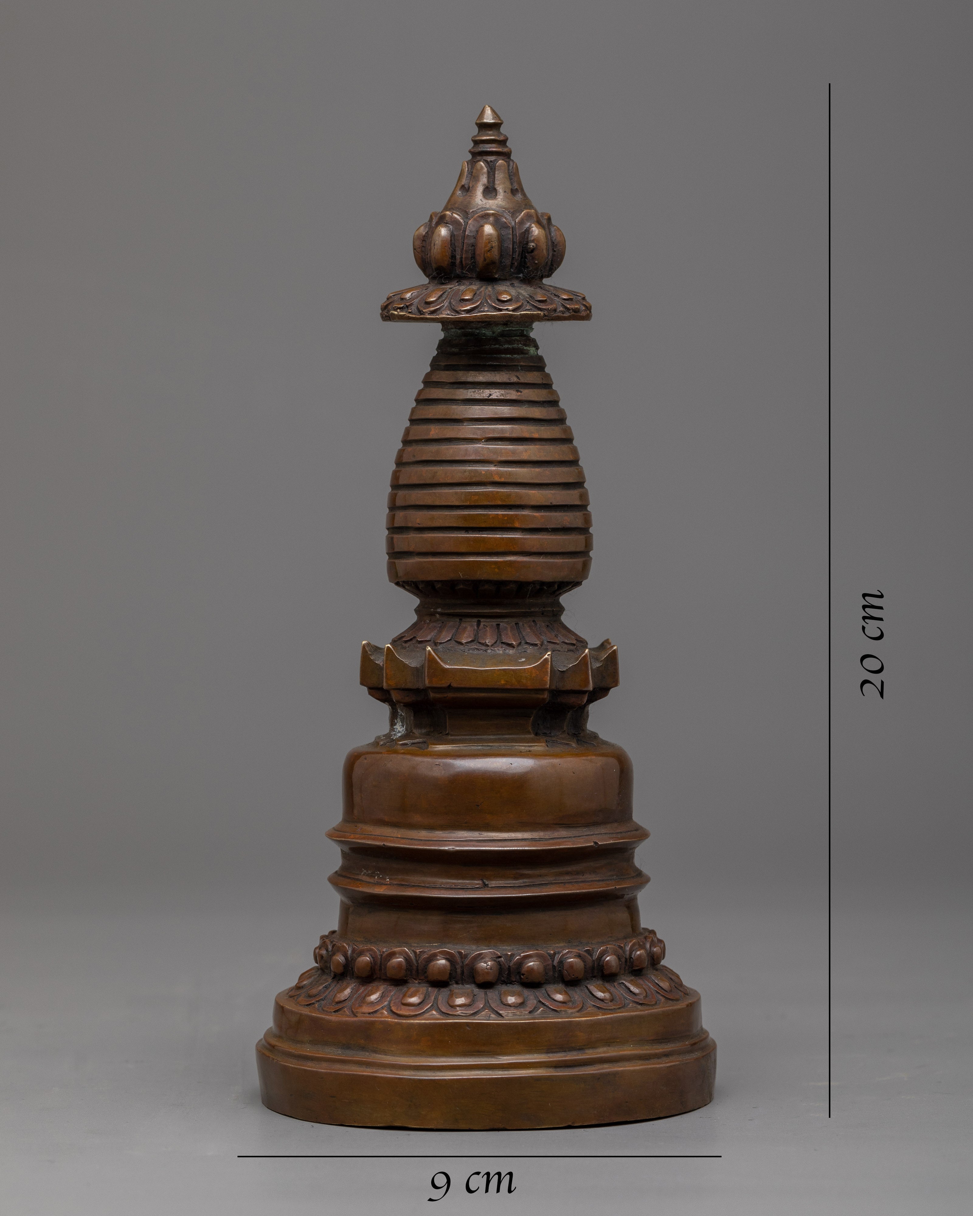 Handcrafted Copper Kadampa Stupa | Sacred Buddhist Decor
