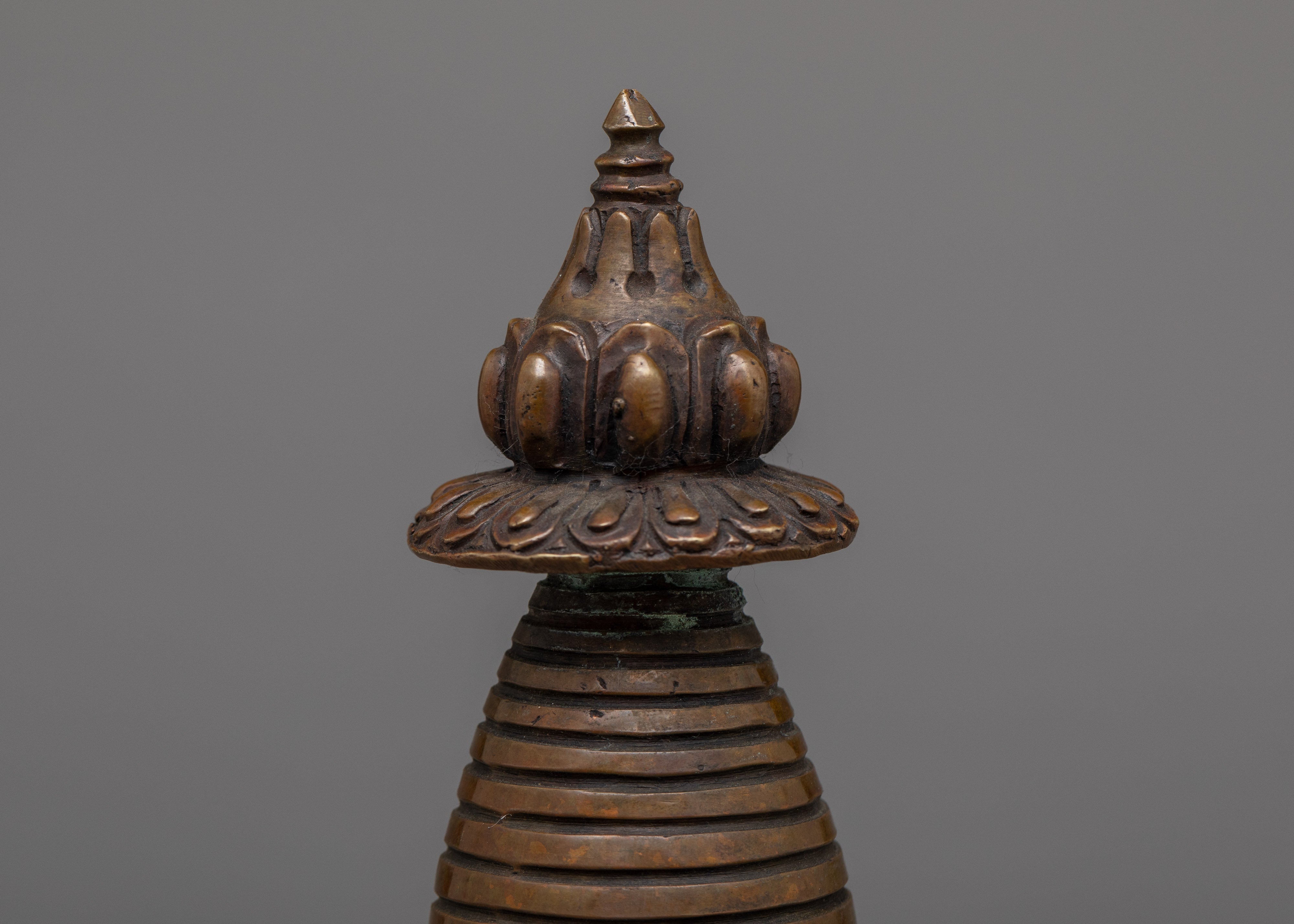 Handcrafted Copper Kadampa Stupa | Sacred Buddhist Decor