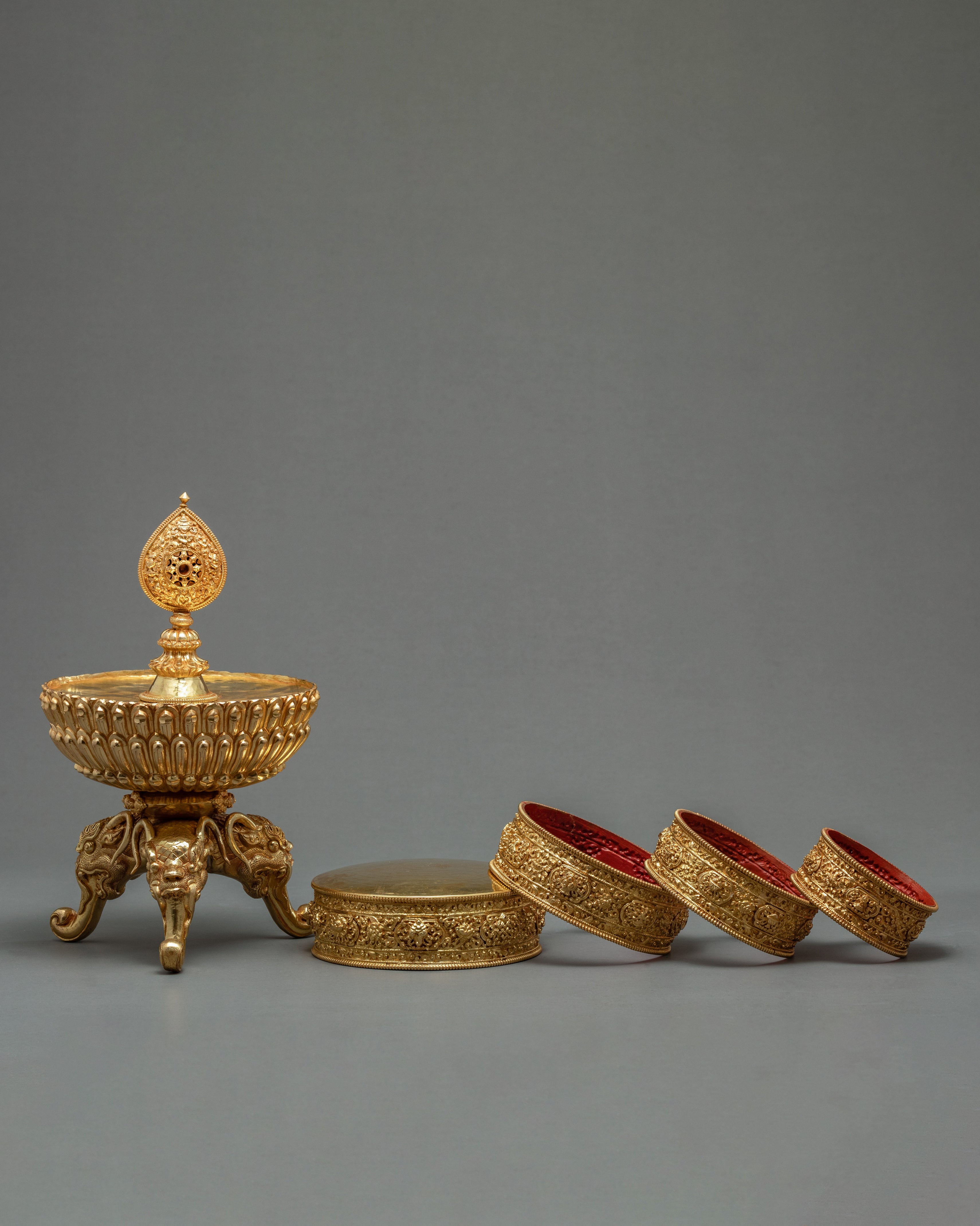 Altar Offering Mandala Set | Traditional Buddhist Offerings | Nepali Mandala Set