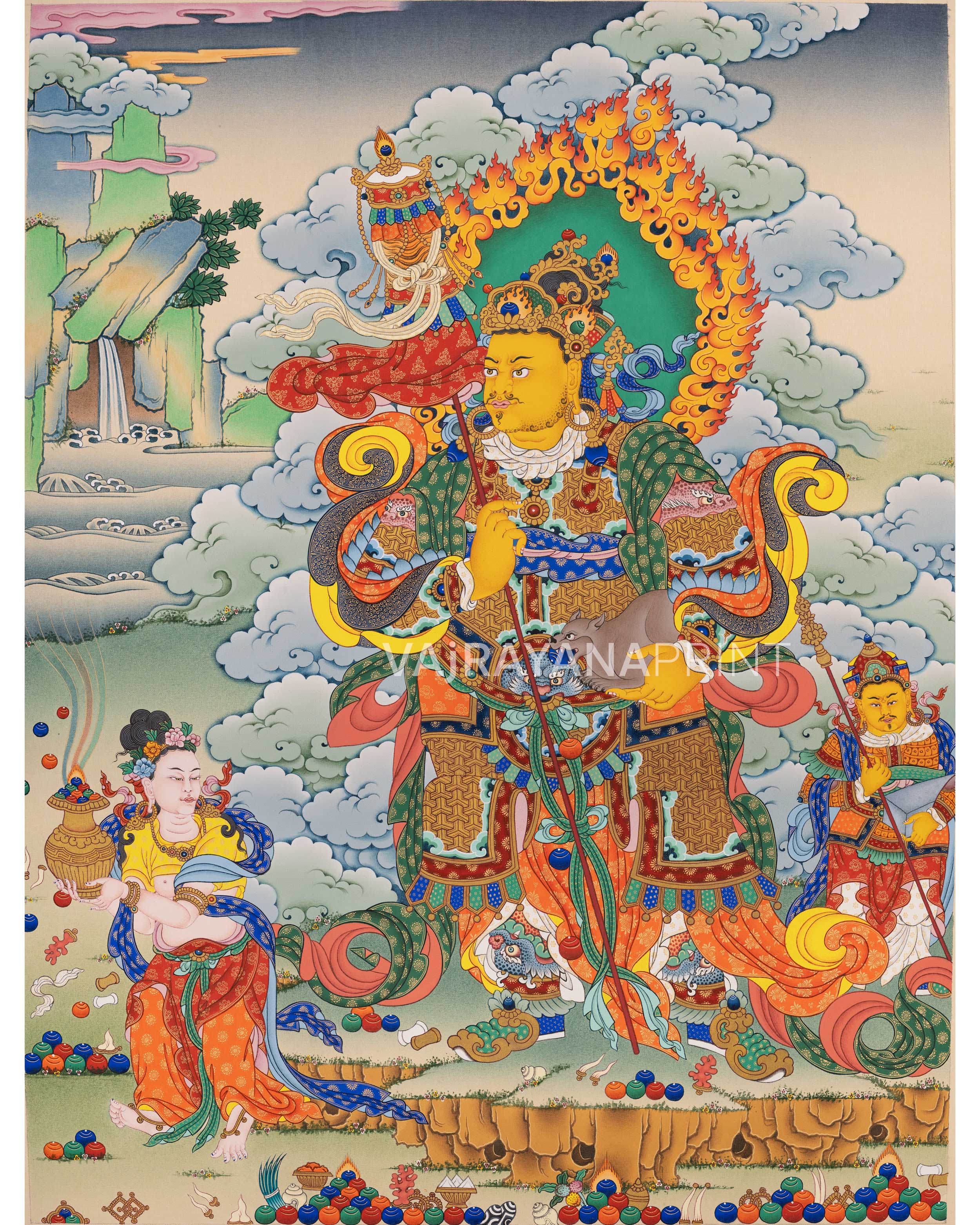 Vaishravana Painting Art Canvas Print