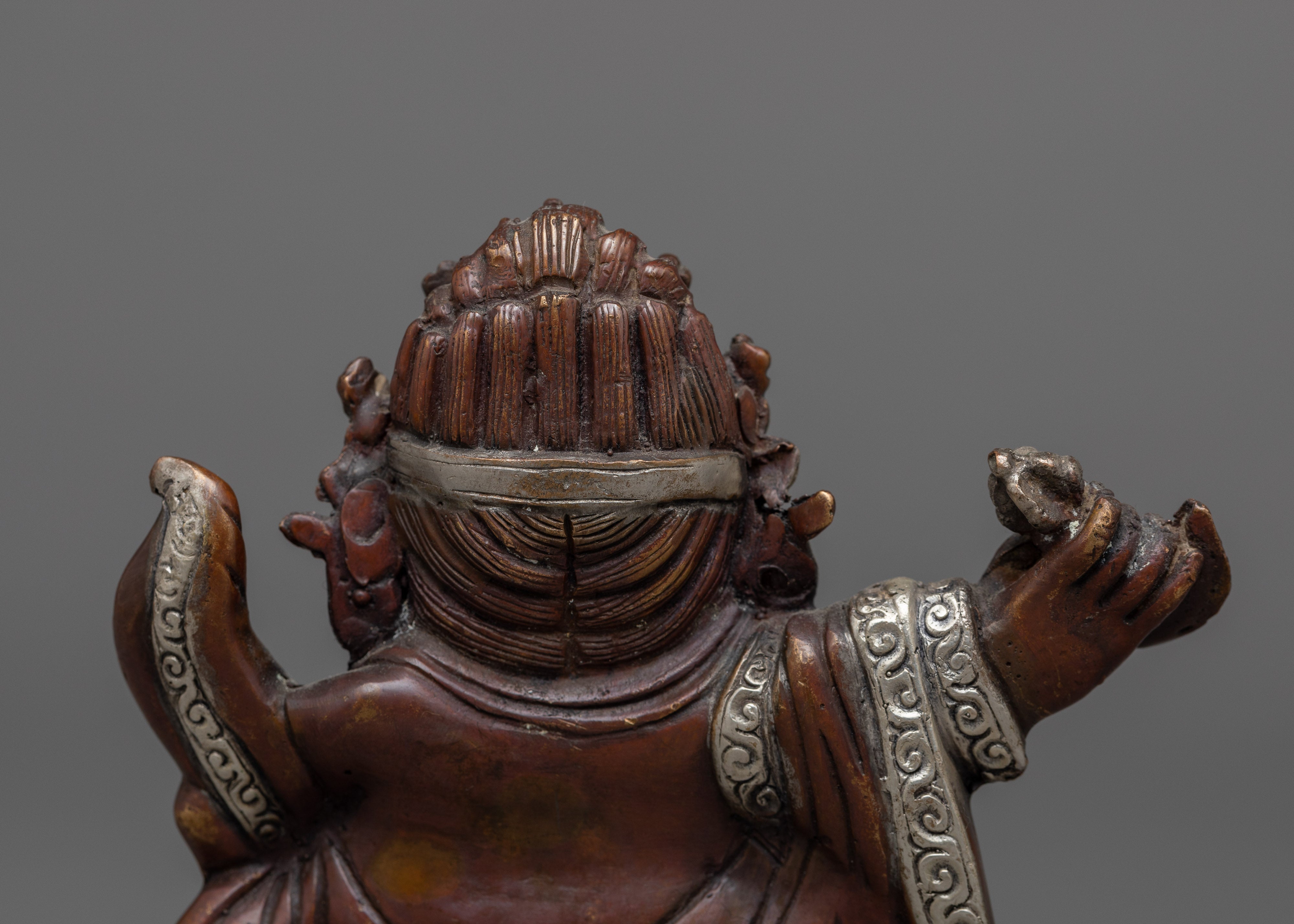 Mahakala Bernagchen Silver Plated Statue | Exquisite Spiritual Deco