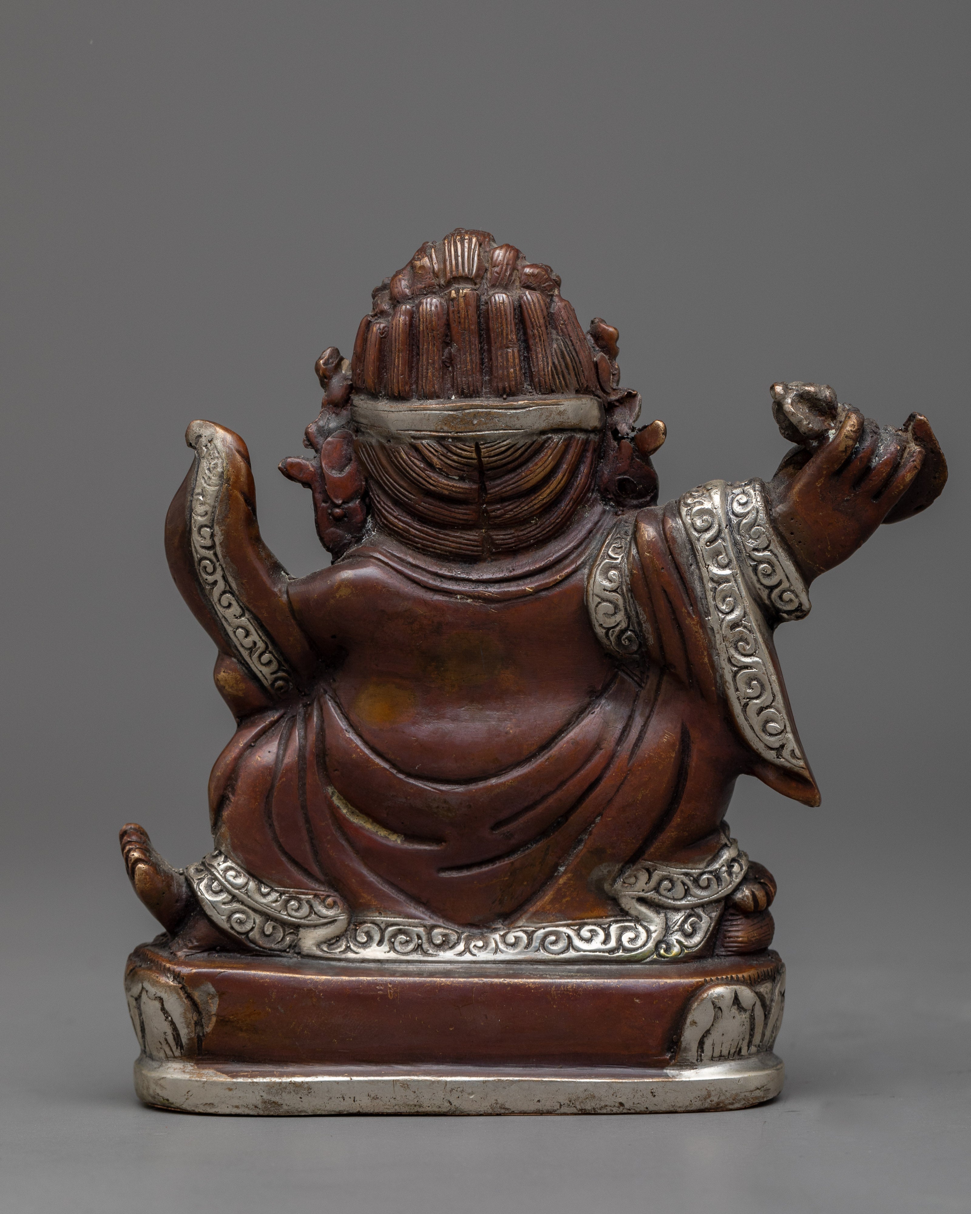 Mahakala Bernagchen Silver Plated Statue | Exquisite Spiritual Deco