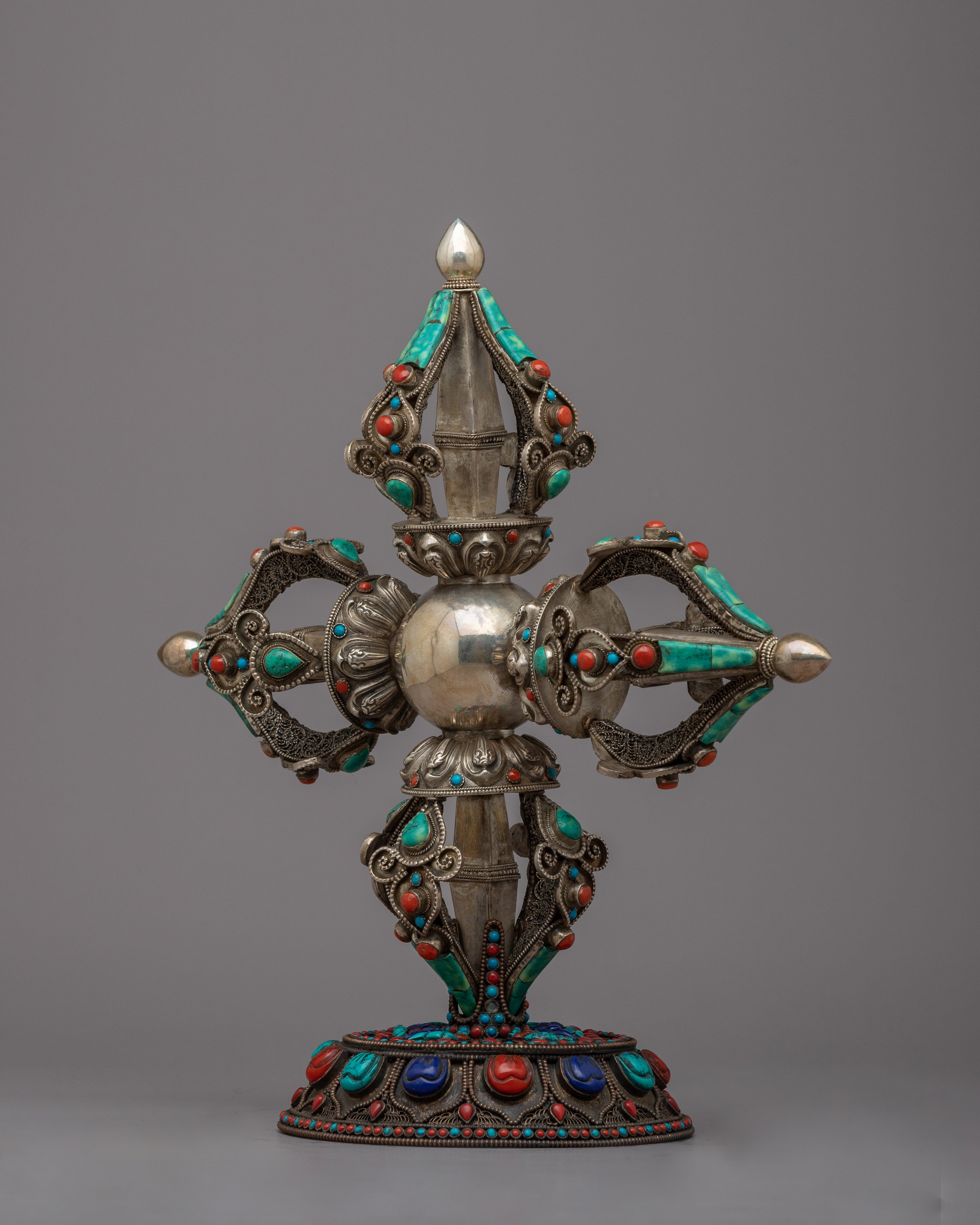 Bishwo Vajra Buddhist Symbol | Handmade Silver Vajra