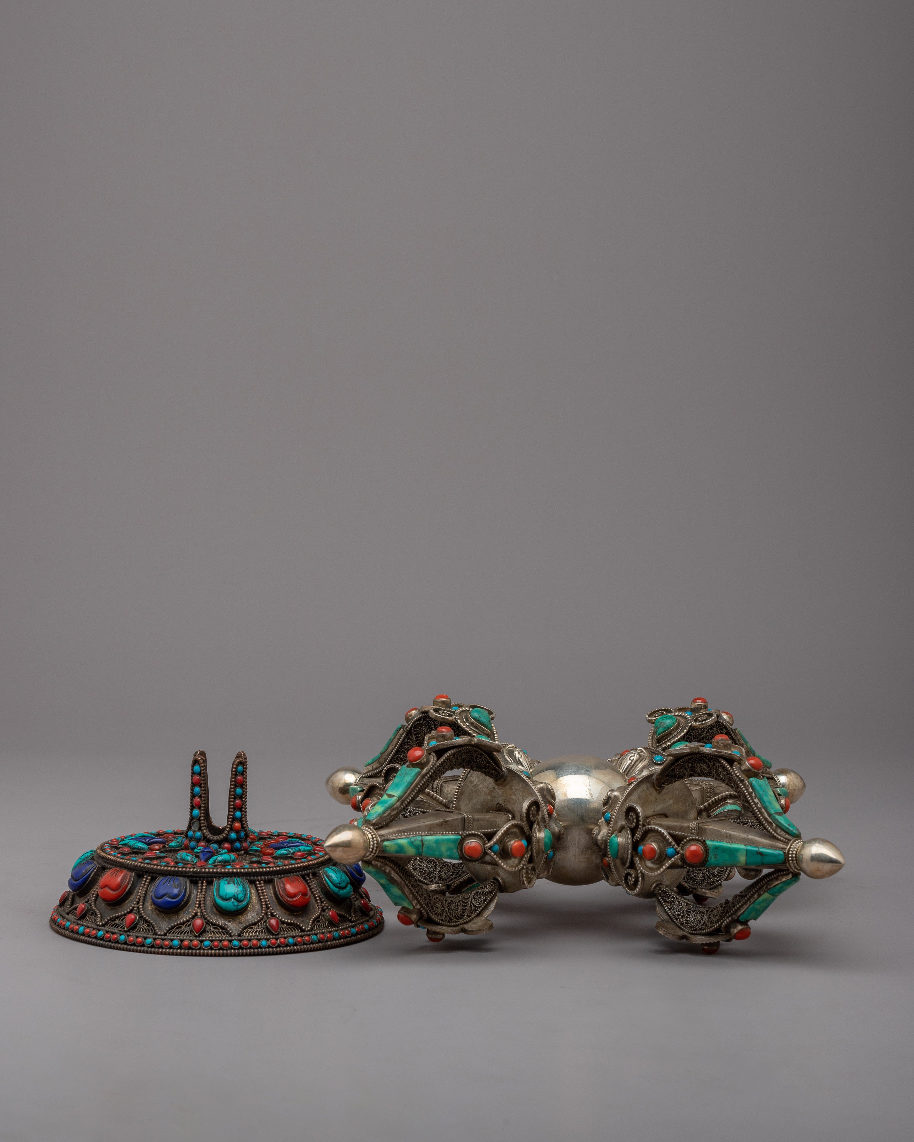 Bishwo Vajra Buddhist Symbol | Handmade Silver Vajra