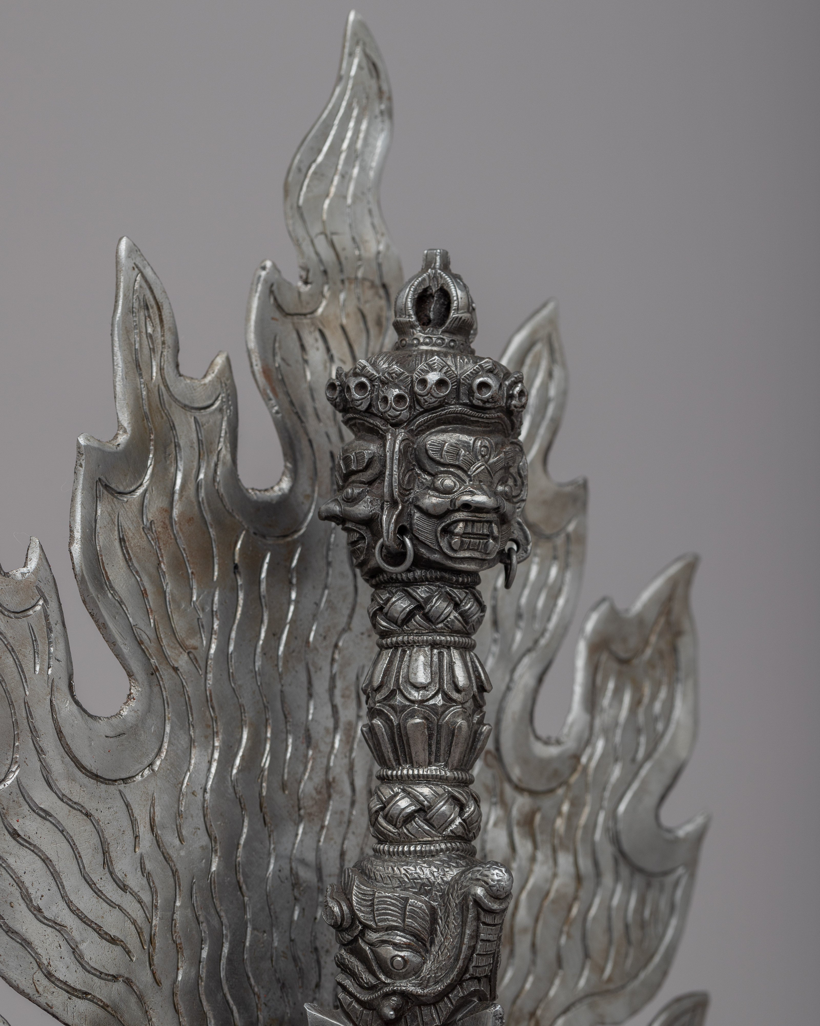 Iron Phurba Ritual Dagger | Symbol of Wrathful Deities and Protection