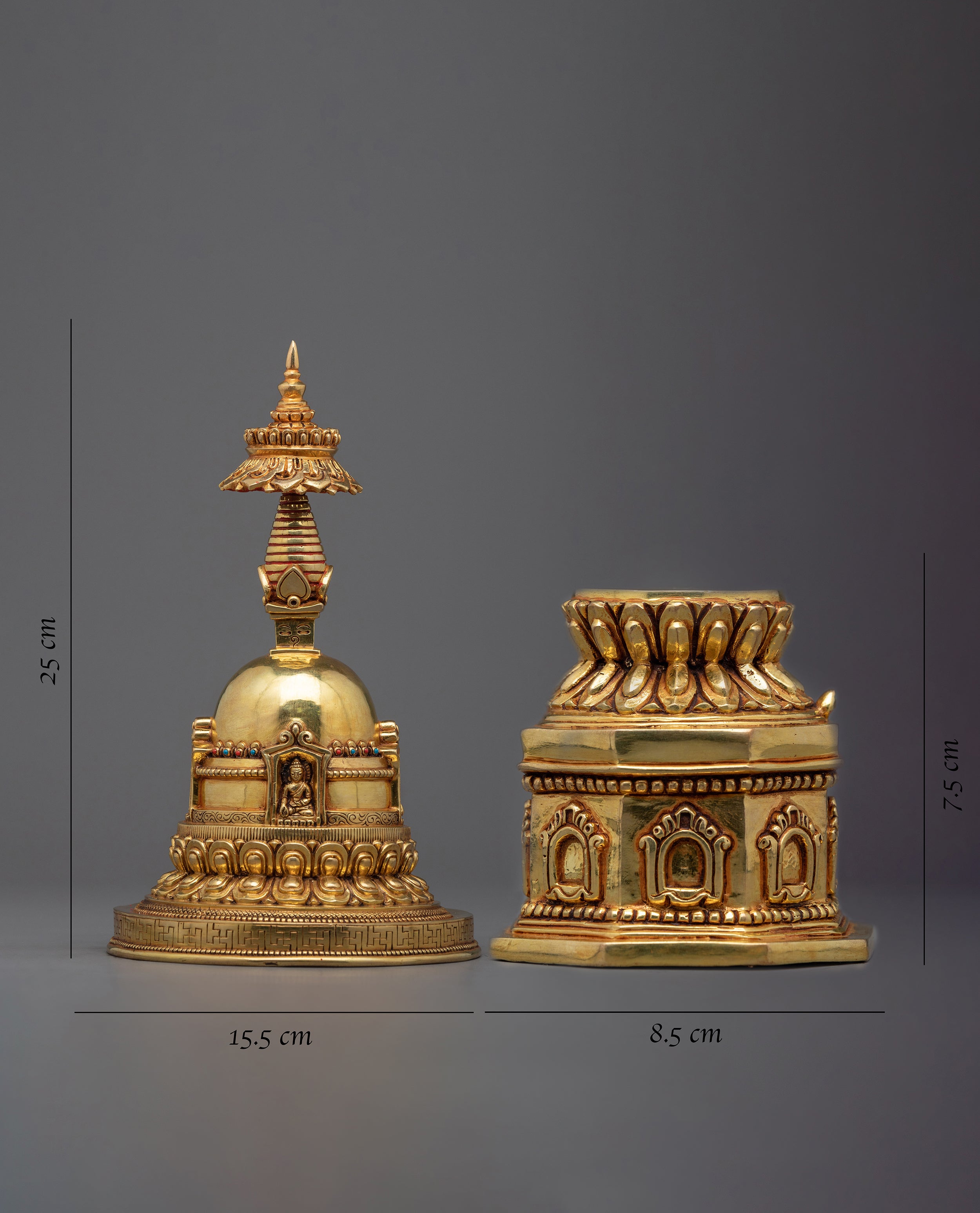 Tibetan Stupa Statue | Traditional Buddhist Stupa for Meditation & Spiritual Decor