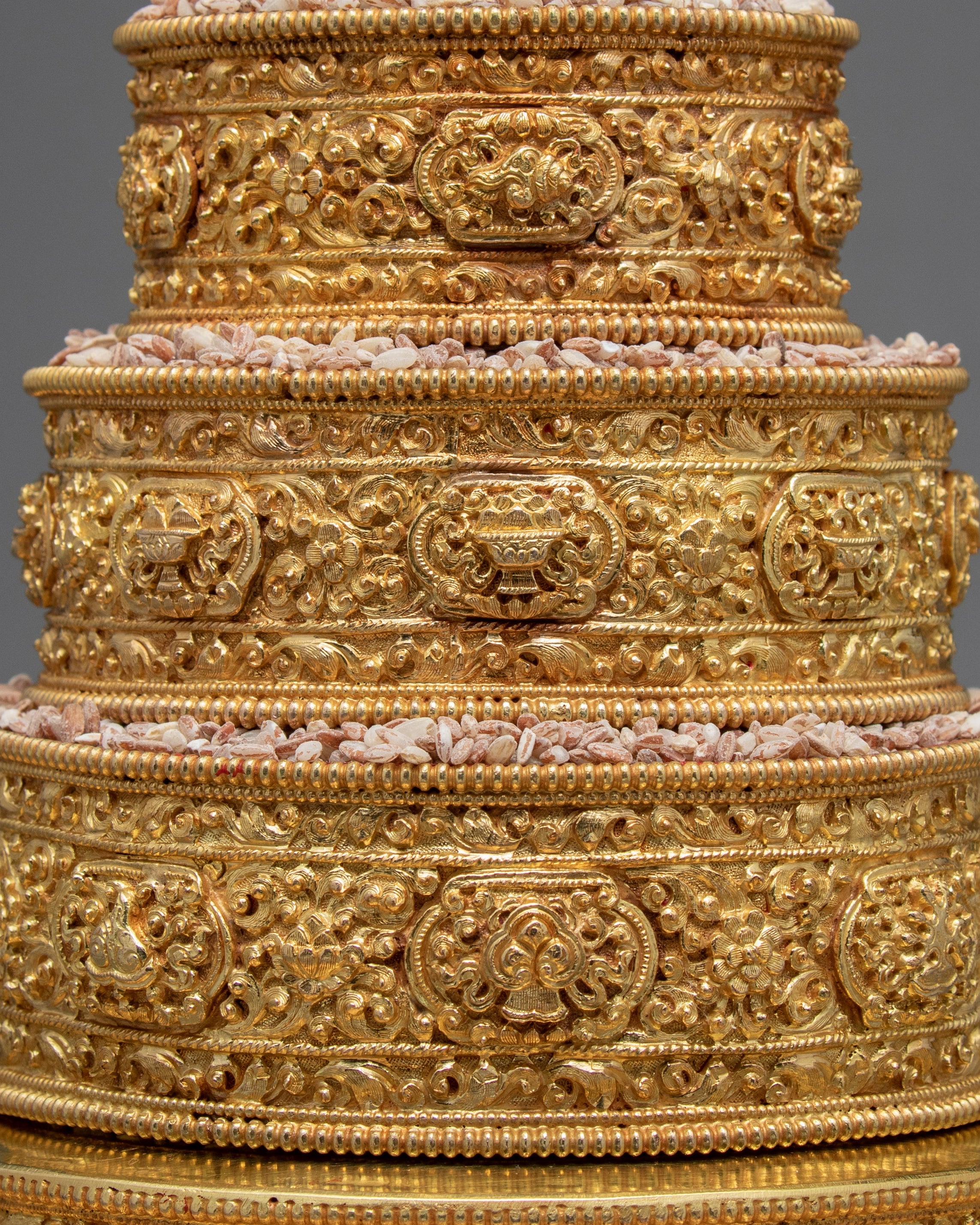 Full Gold Mandala | Buddhist Altar Supplies | Rice Offering Set