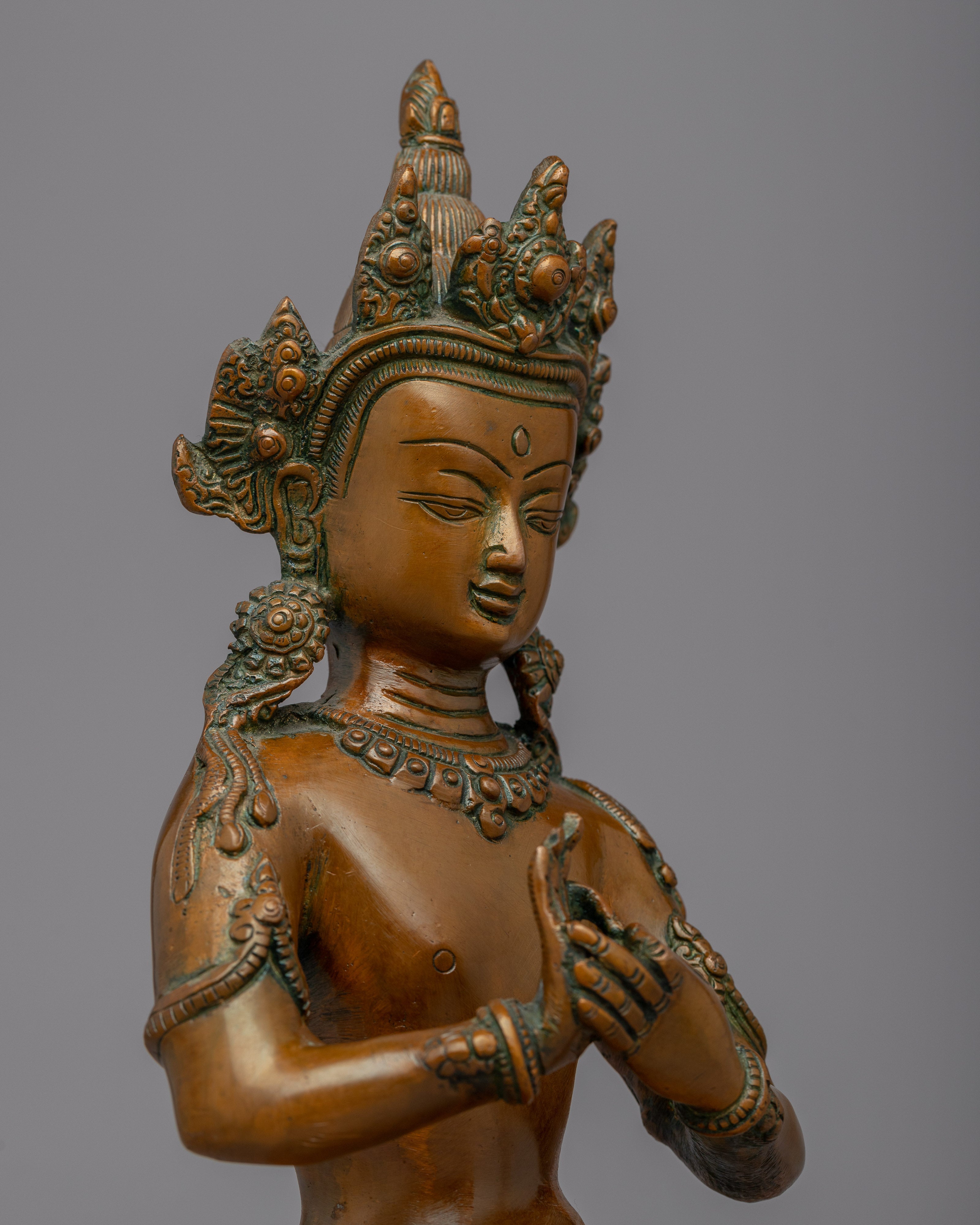 Maitreya Future Buddha Statue | Hand-Carved Buddhist Deity Sculpture