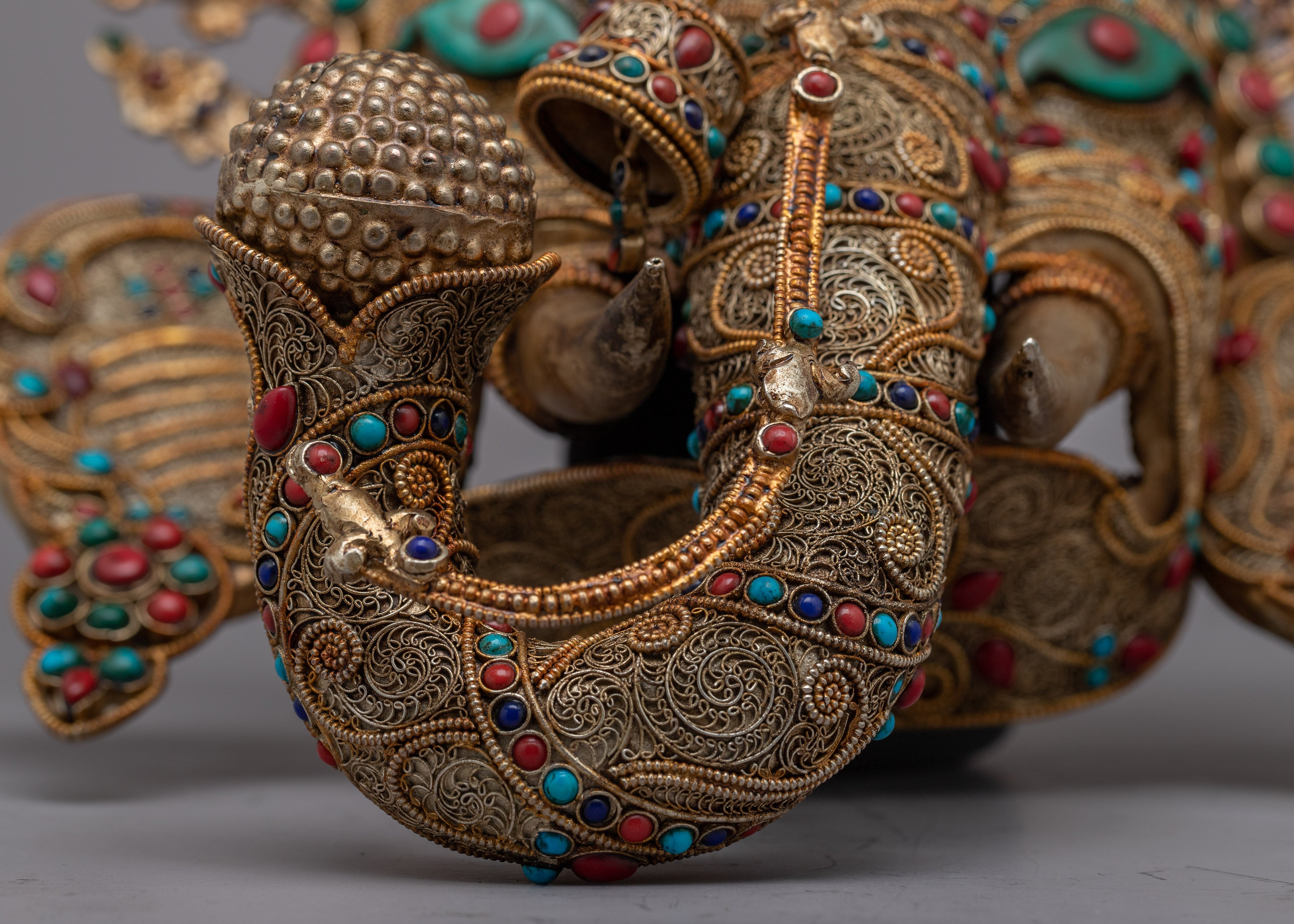 Handcrafted Copper Wall Hanging Ganesh Mask | Auspicious Wall Decor