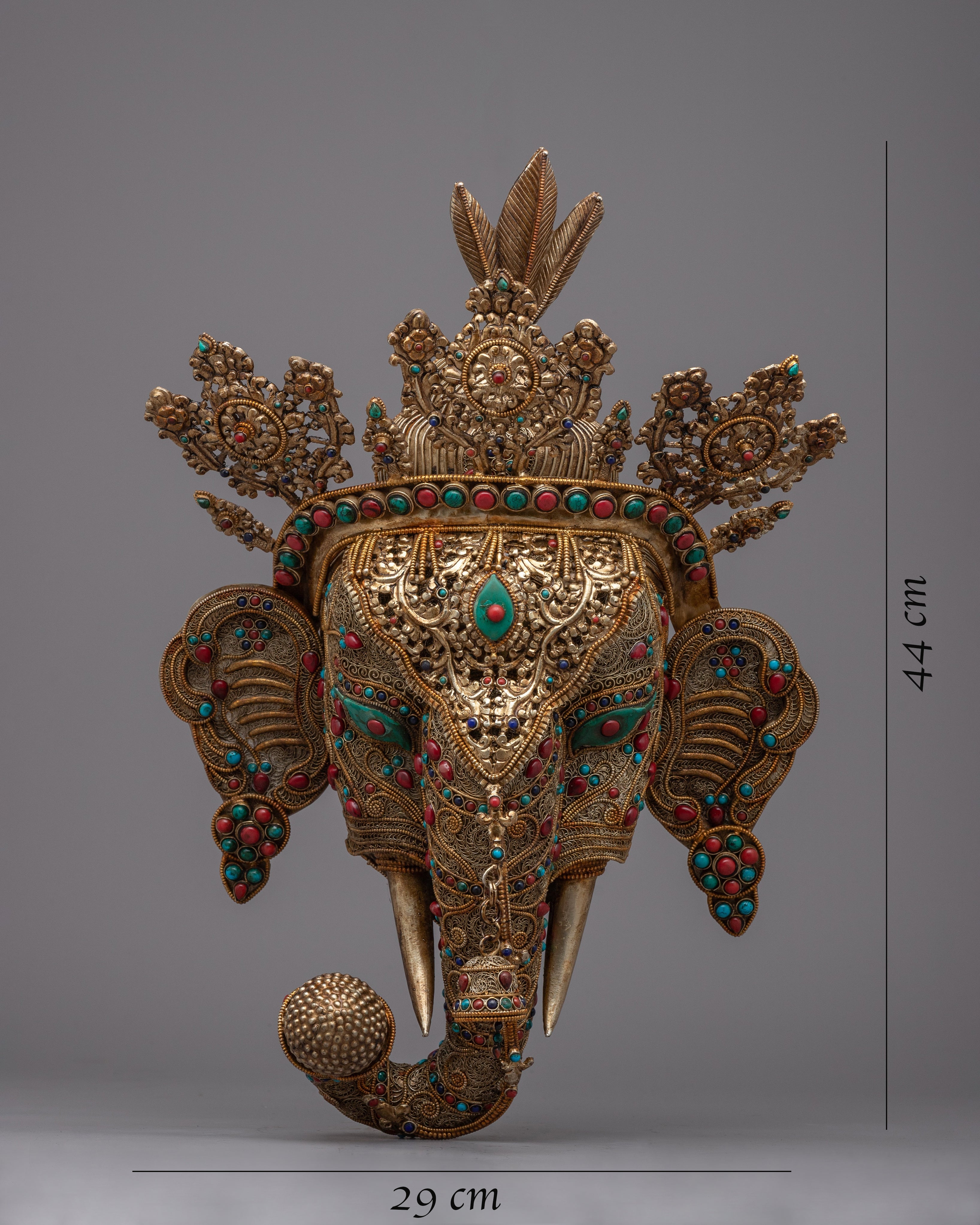 Handcrafted Copper Wall Hanging Ganesh Mask | Auspicious Wall Decor