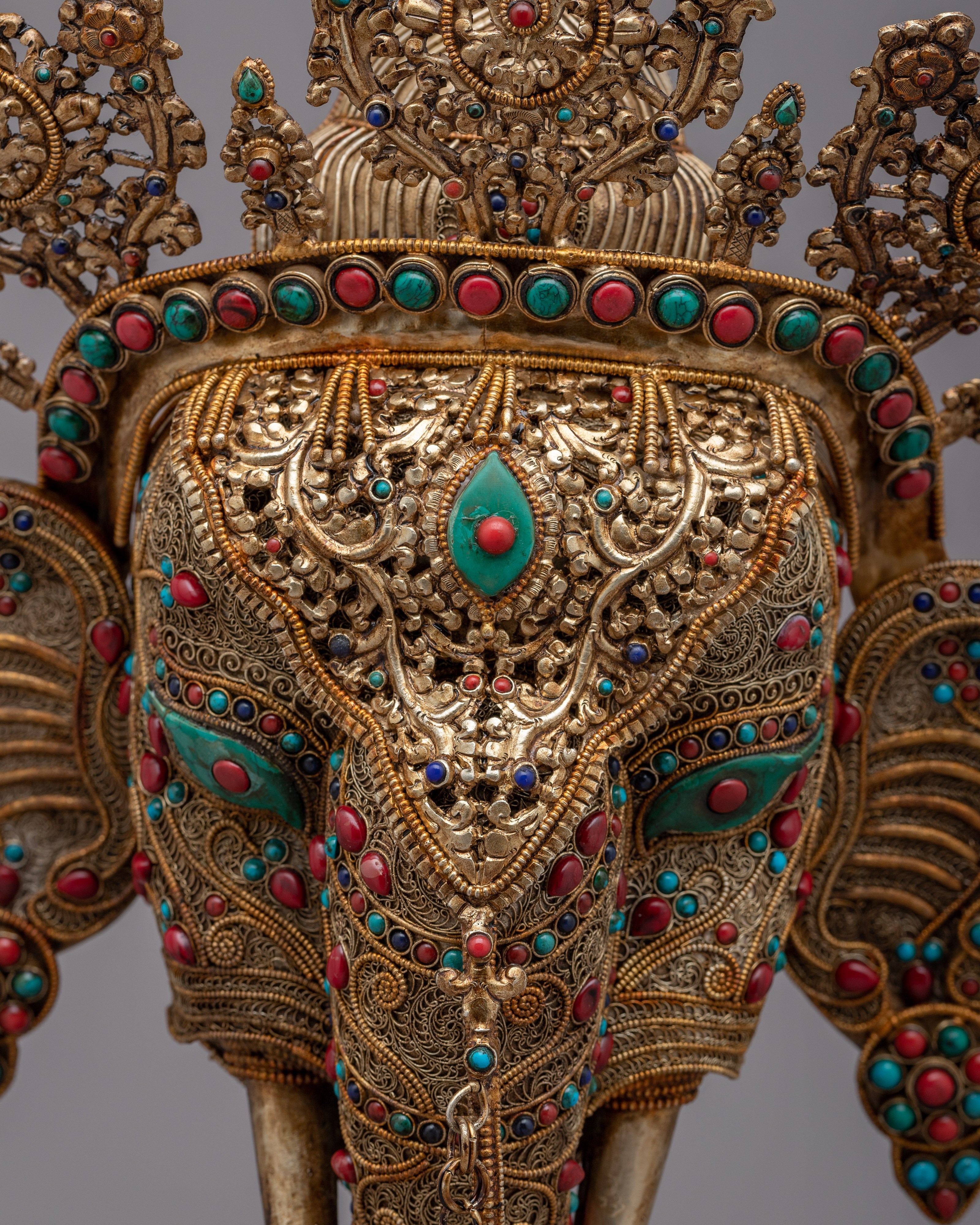 Handcrafted Copper Wall Hanging Ganesh Mask | Auspicious Wall Decor