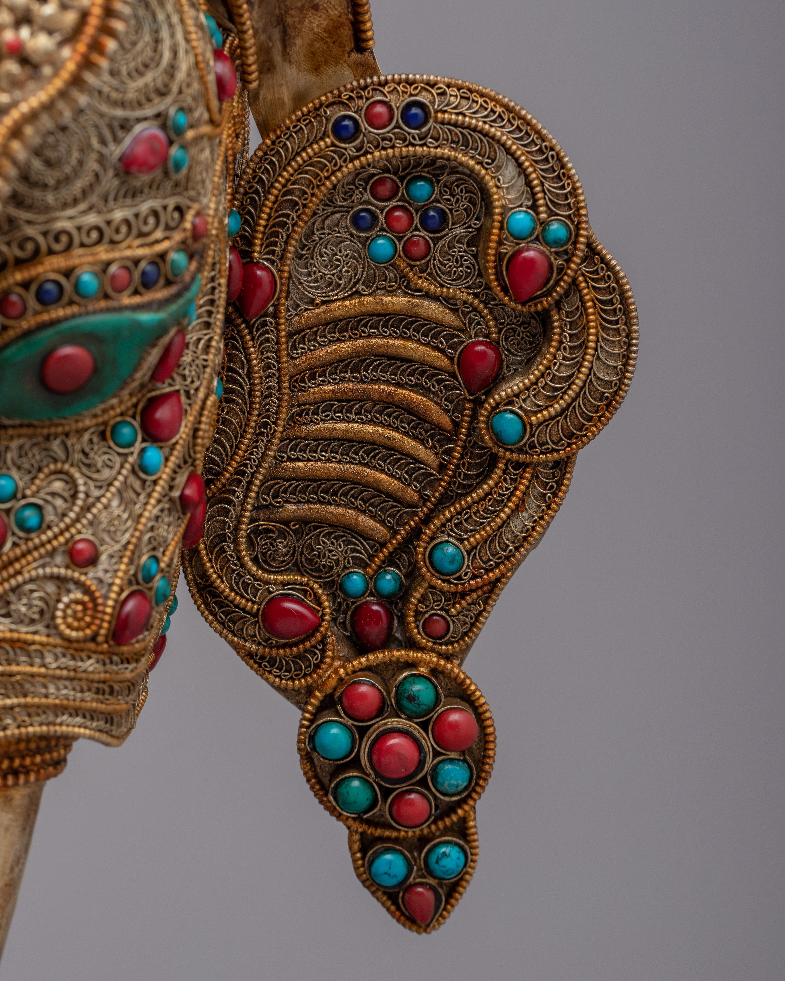 Handcrafted Copper Wall Hanging Ganesh Mask | Auspicious Wall Decor