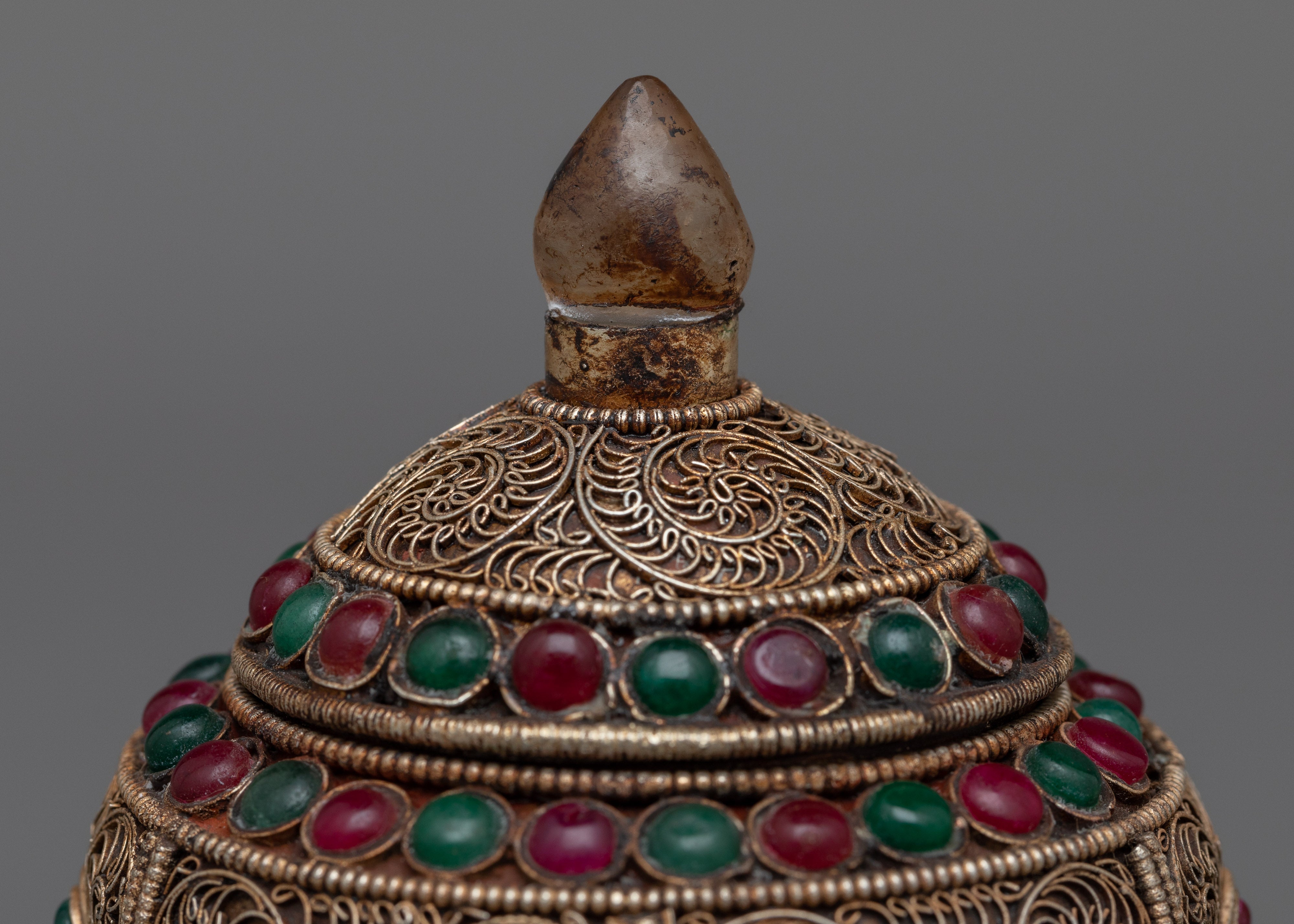 Dhupur Rice Bowl Pot with Lid | Beautiful Devotional Art for Worship