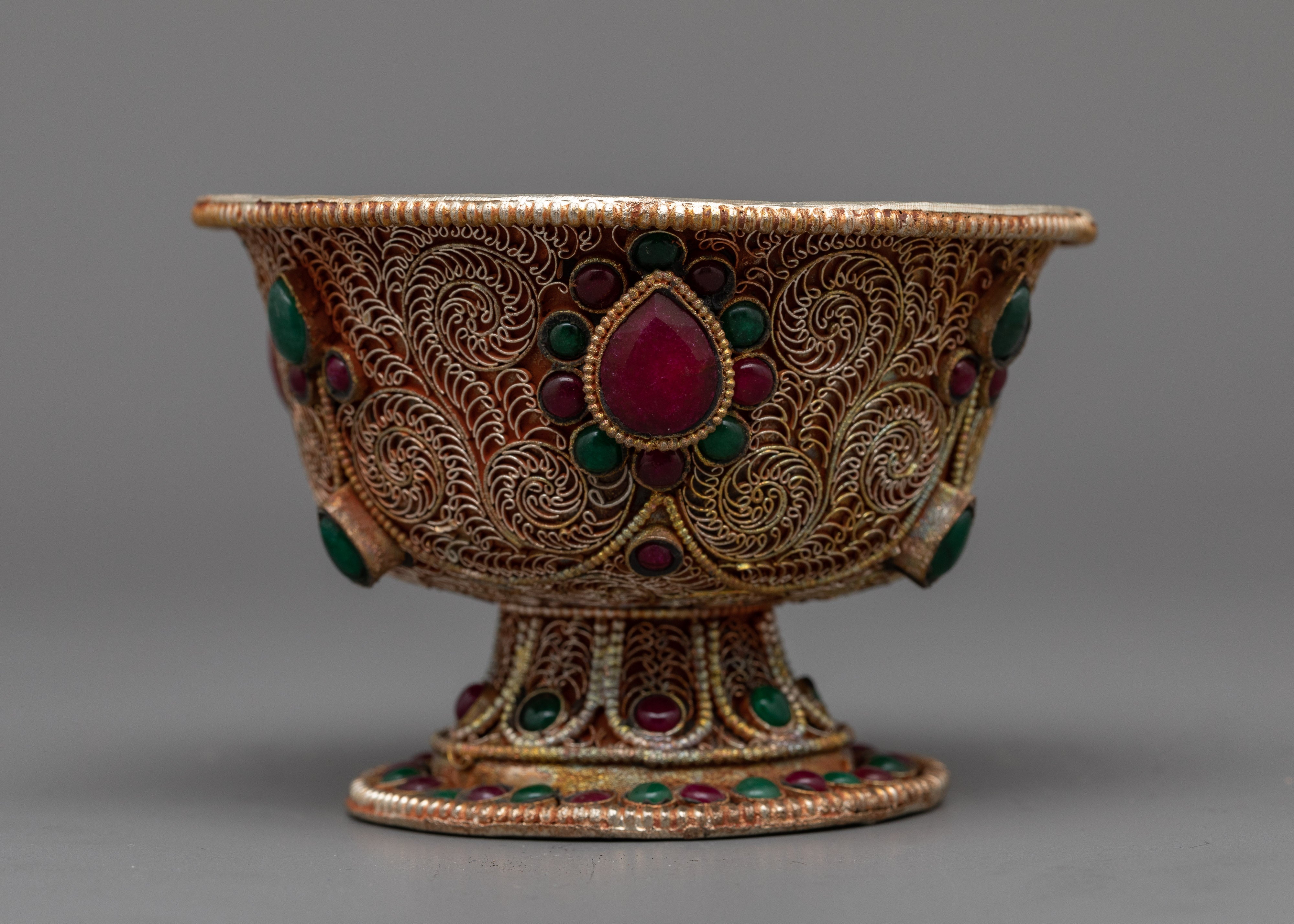Set of 7 Handcrafted Offering Bowls | Perfect for Your Buddhist Altar