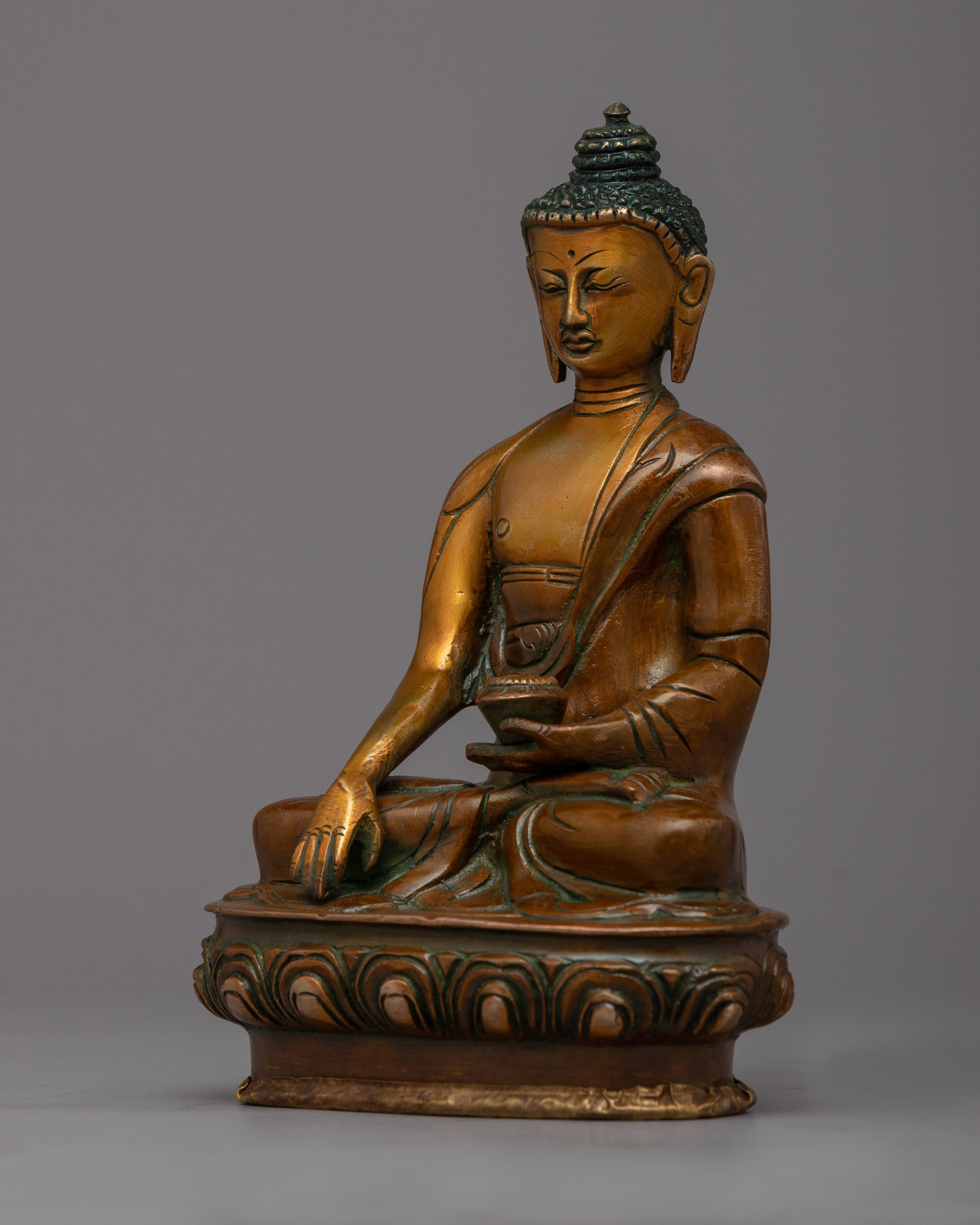 Tibetan Brass Shakyamuni Buddha Statue | Radiating the Energy of Spiritual Awakening