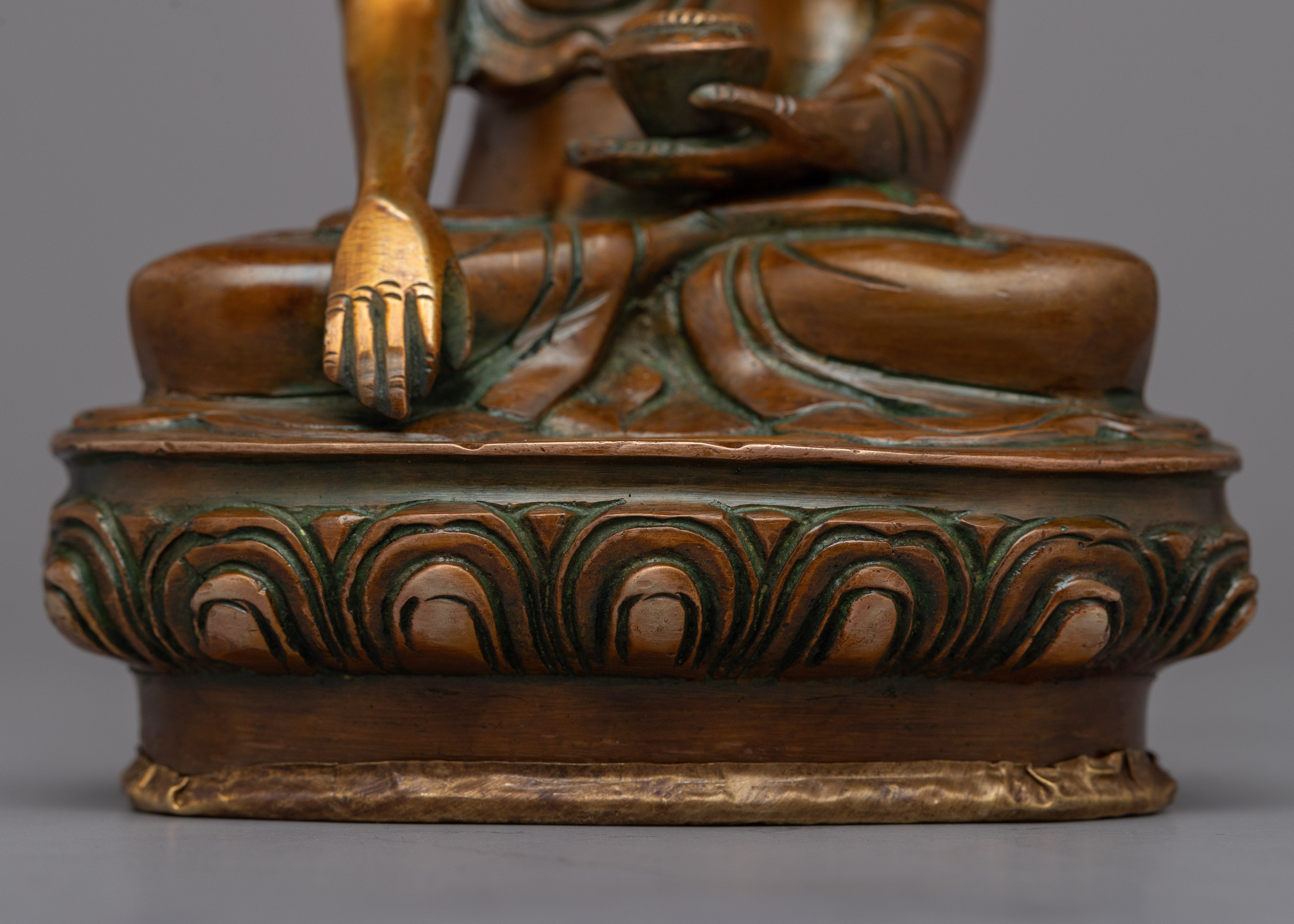 Tibetan Brass Shakyamuni Buddha Statue | Radiating the Energy of Spiritual Awakening