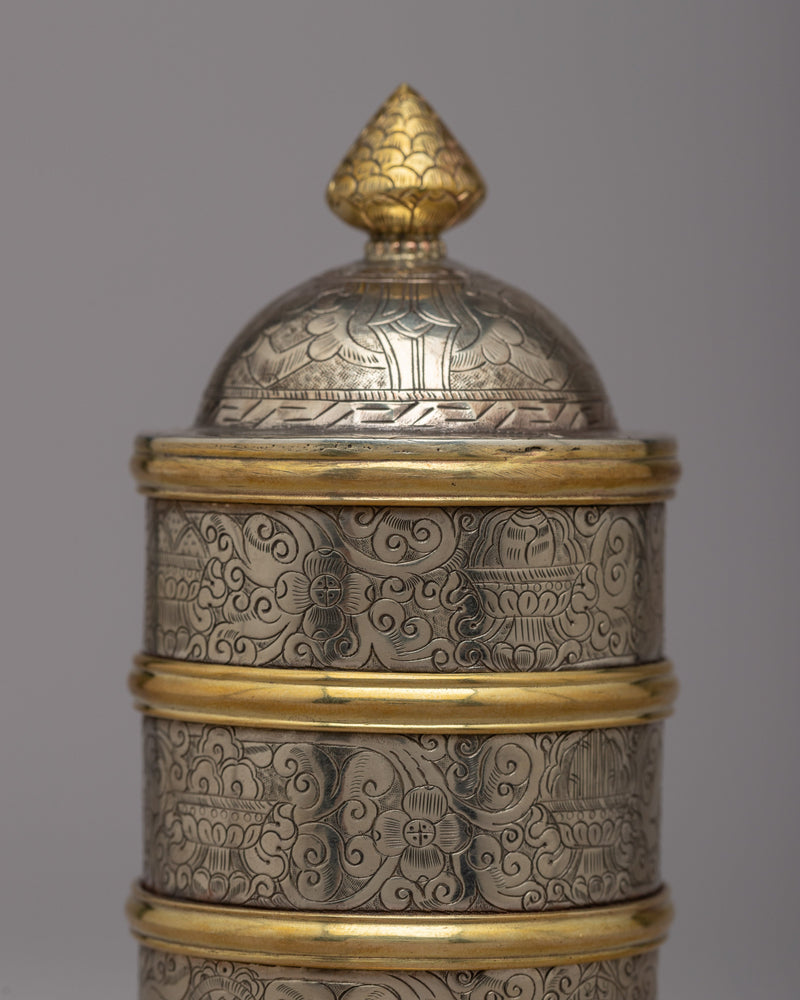 Brass Rice Offering Pot | Traditional Handcrafted Food Offering