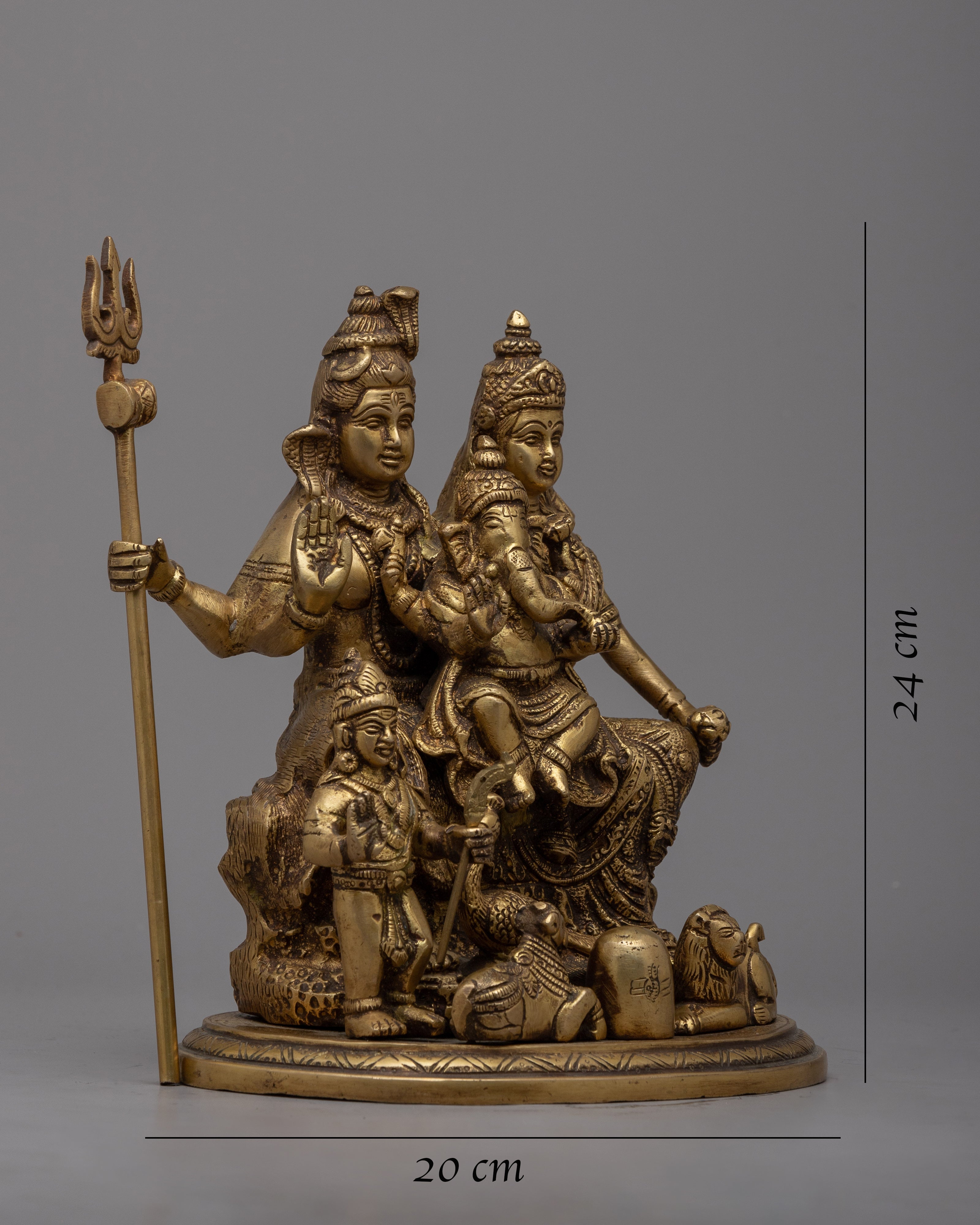 Brass Shiva Family Statue | Embrace the Essence of Creation