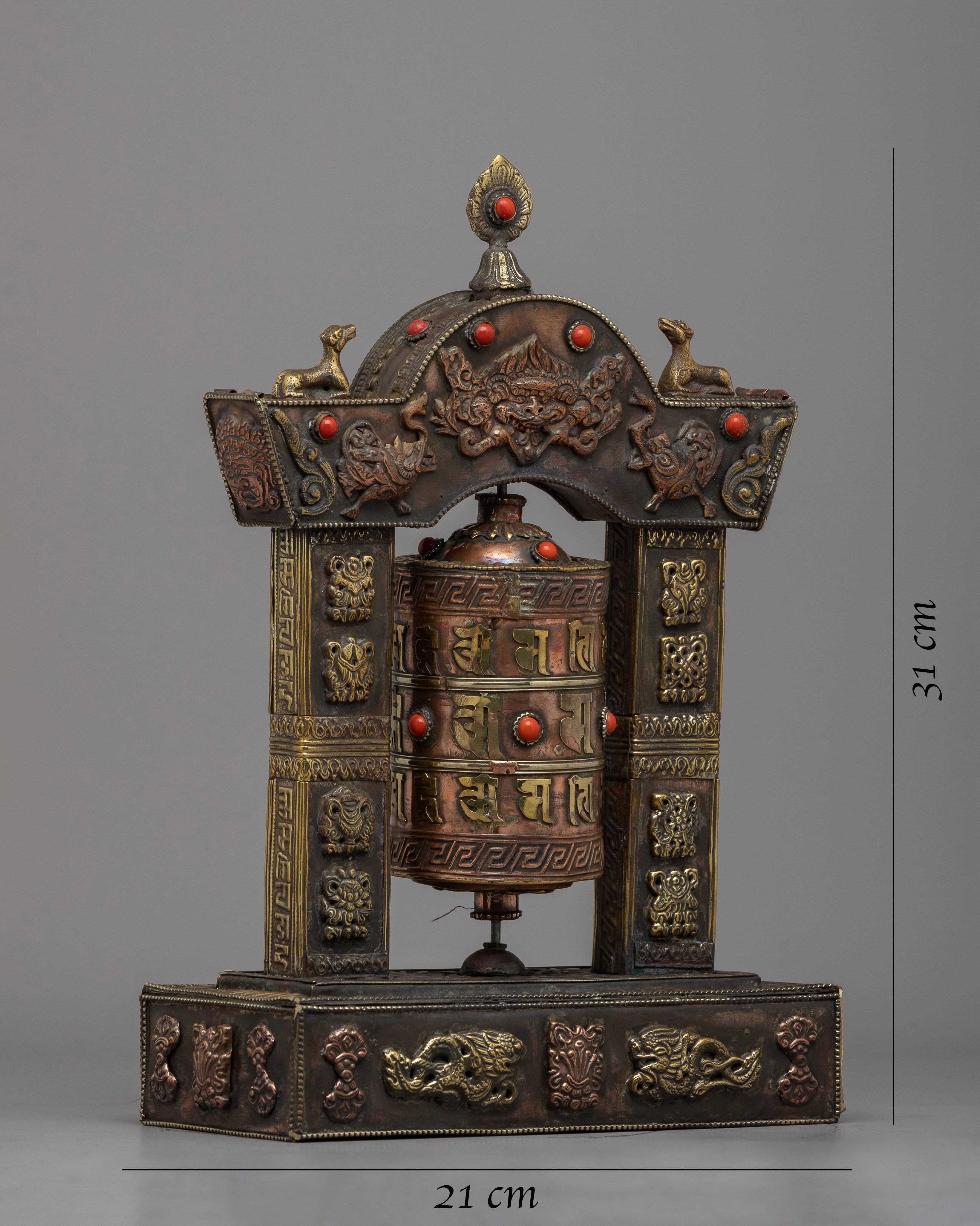 Handcrafted Prayer Wheel with Auspicious Symbols | Infuse Your Space with Devotion
